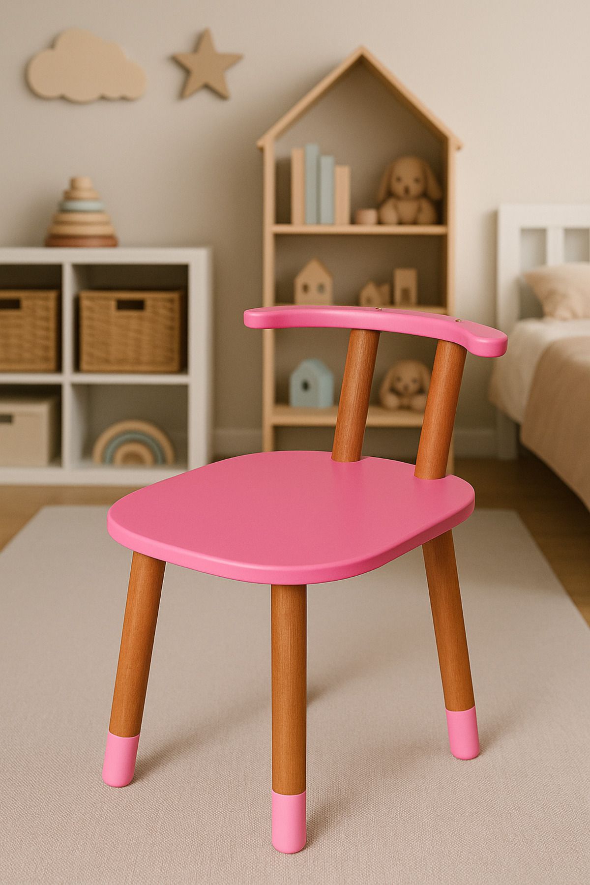 WOODNOX AHŞAP MONTESSORİ ÇOÇUK OYUN ETKİNLİK ÇALIŞMA SANDALYESİ 1 ADET