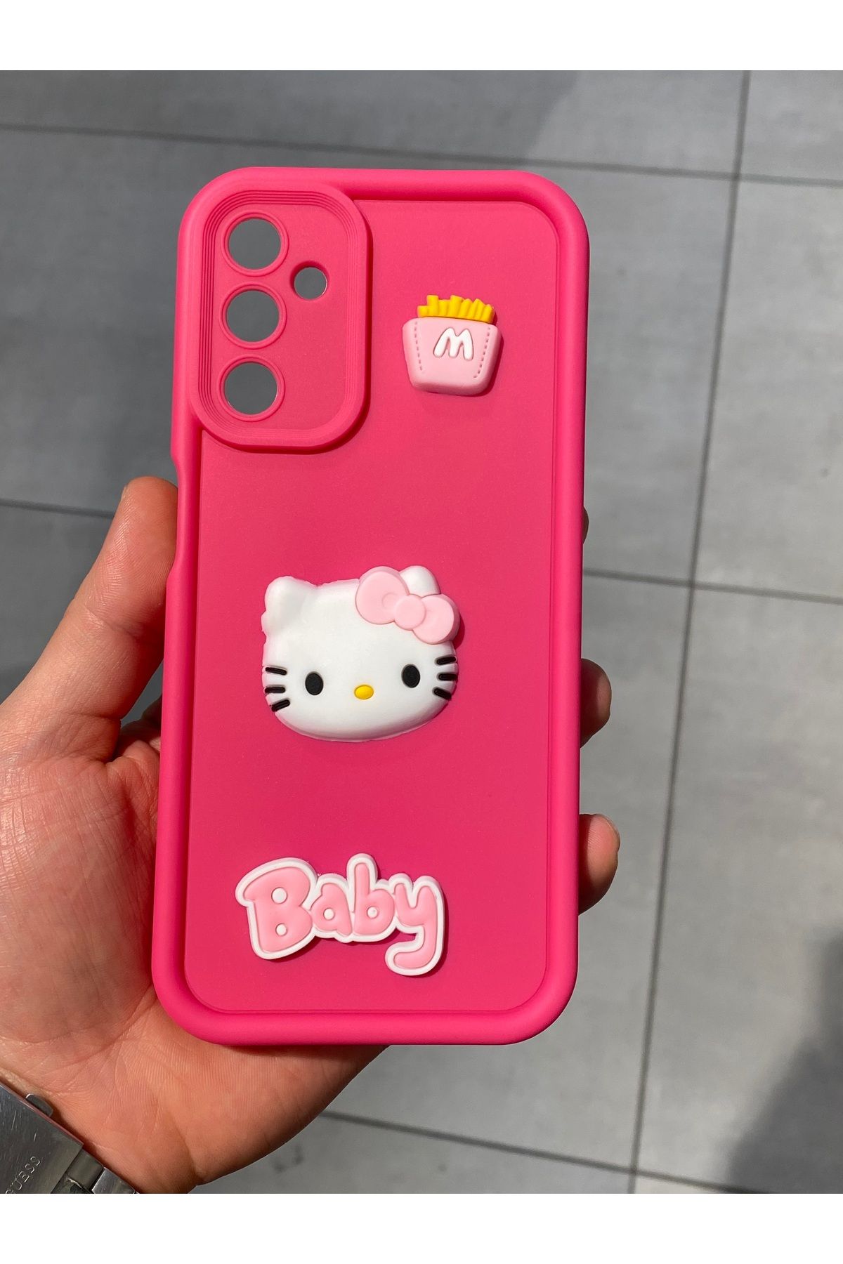 Mee.co Samsung Galaxy A14 Uyumlu Hello Kitty Figürlü Koruyucu Silikon Kılıf
