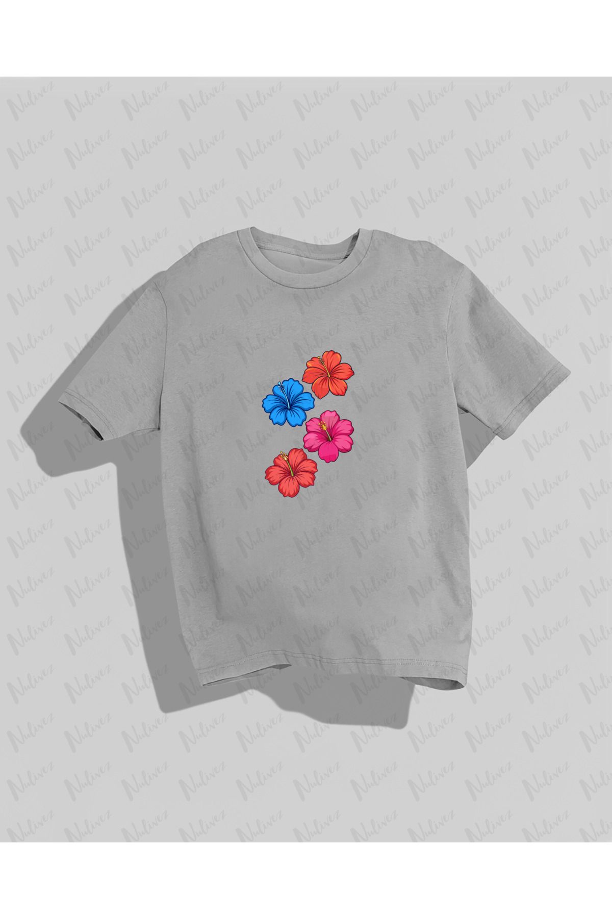 Nulivez Lotus Çiçeği Baskılı Yüksek Kalite Kompakt Unisex Oversize T-Shirt