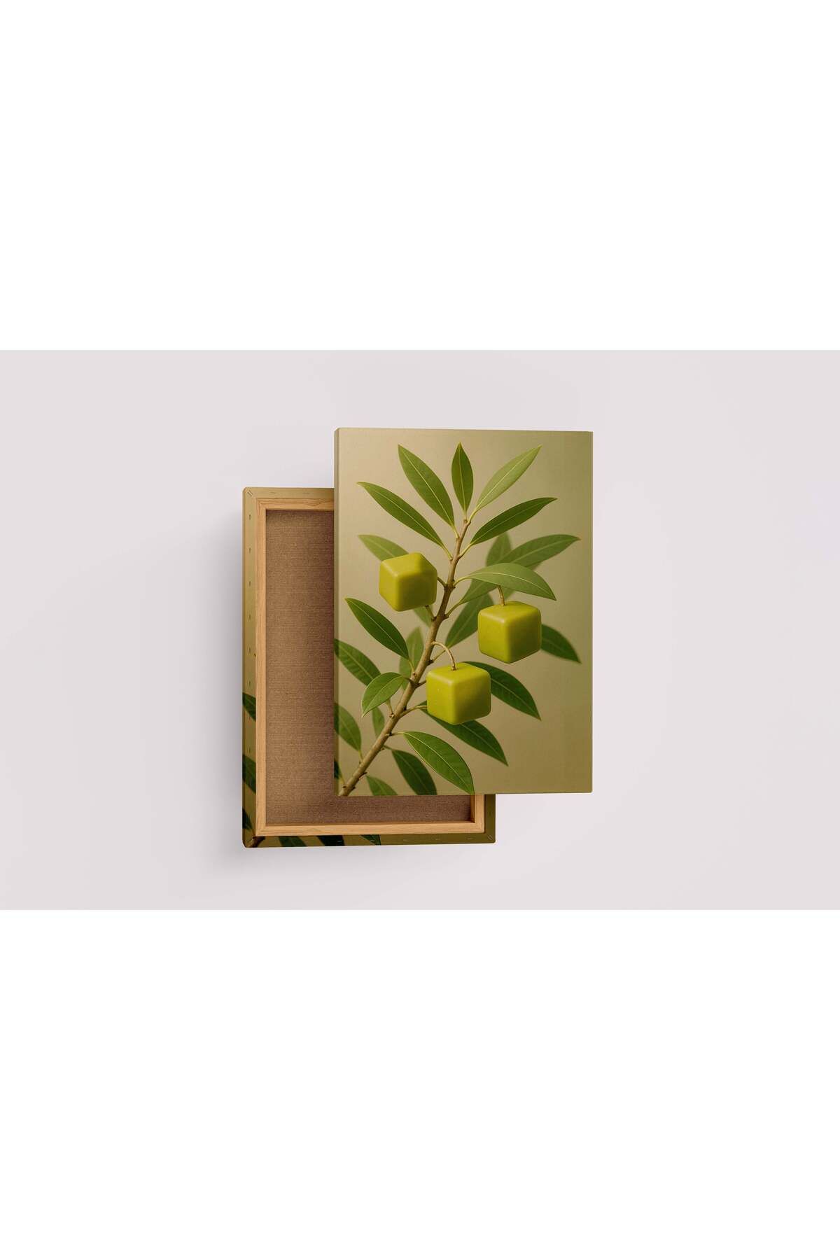 Wallivo ai creation, square green olives, ai art, art, kanvas tablo