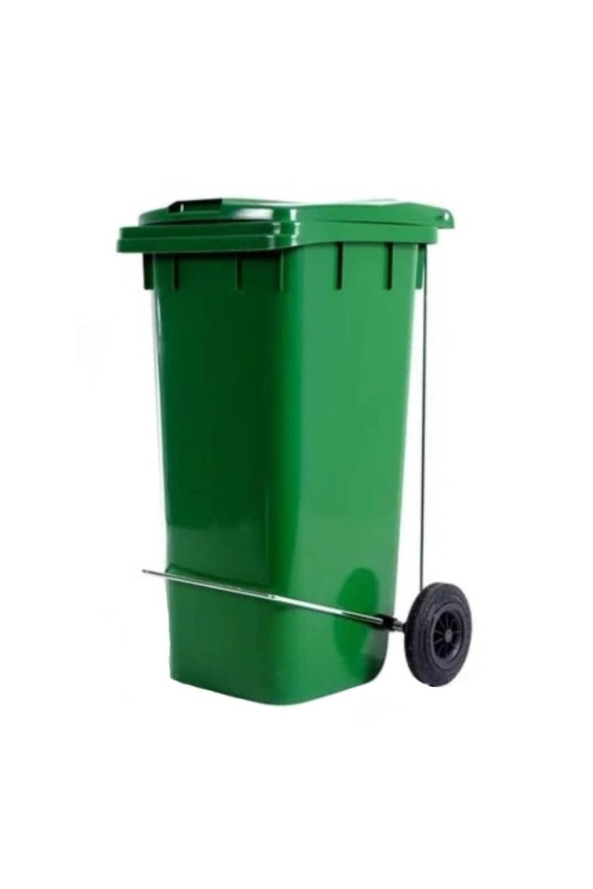 Omnipazar SY-6507 Pedallı Tekerlekli Kapaklı Plastik Çöp Konteyneri 120 lt