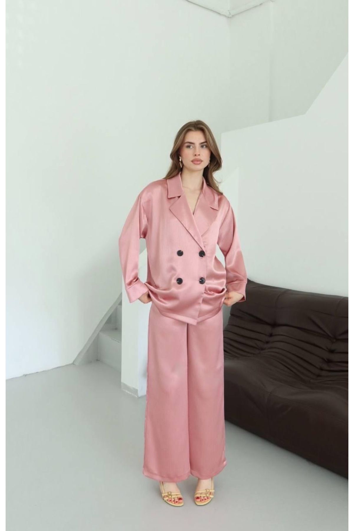 Ekim Store Yeni Sezon Saten Gömlek Pantolon Blazer Takım