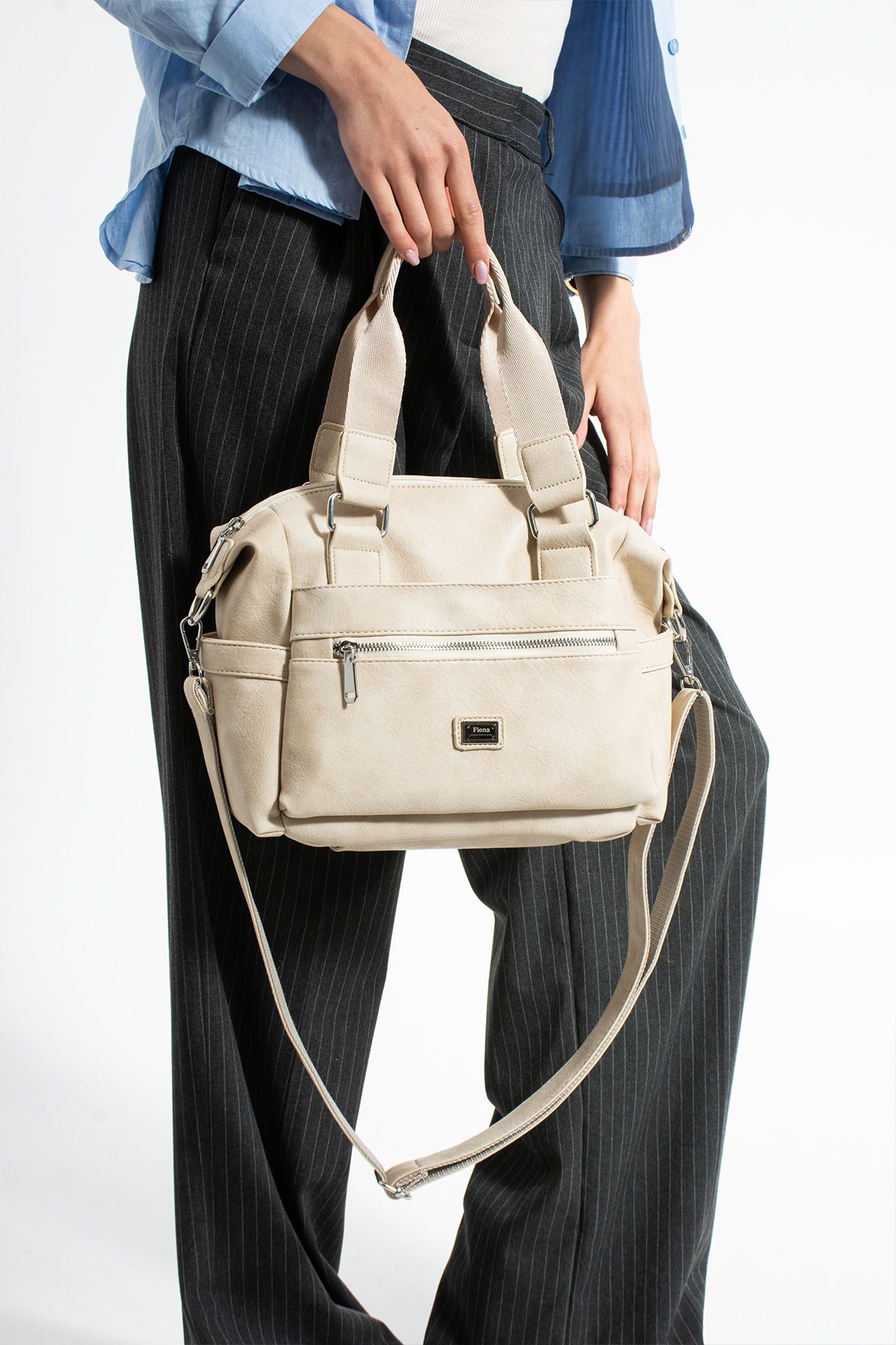 Fiona WOMAN BAG & MORE FiONA BAG Kadın Beyaz Çok Bölmeli EL Ve Çapraz Çanta
