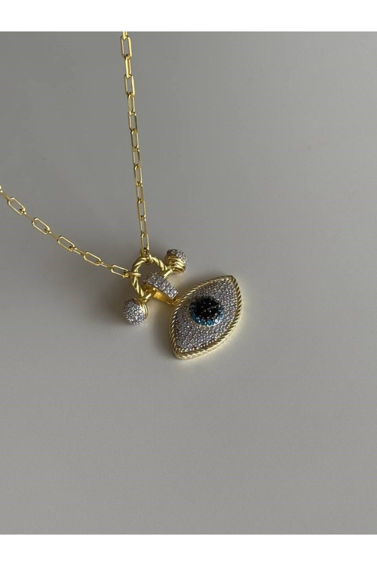 beonejewelry MAXİ RENKLİ GÖZ KOLYE | 925 GÜMÜŞ