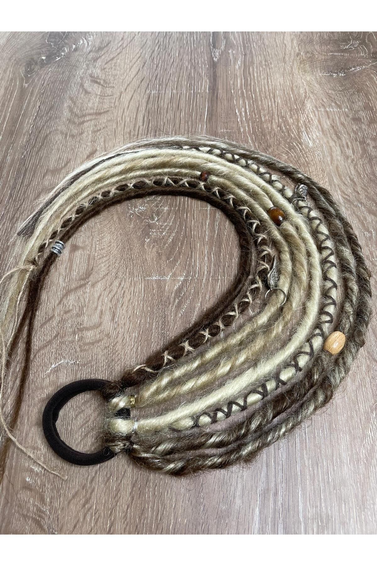 Selin Bengi 8'li Rasta Toka 50cm - Platin & Açık Küllü Kumral & Koyu Kumral