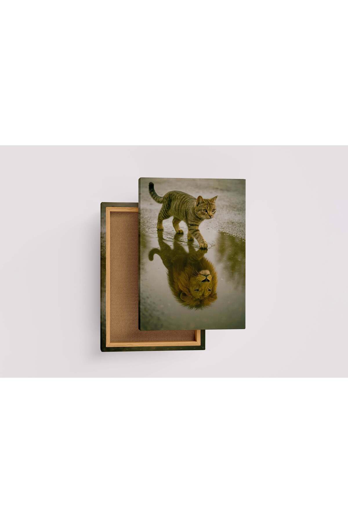 Wallivo ai creation, cat/giant mirror, ai art, art, kanvas tablo