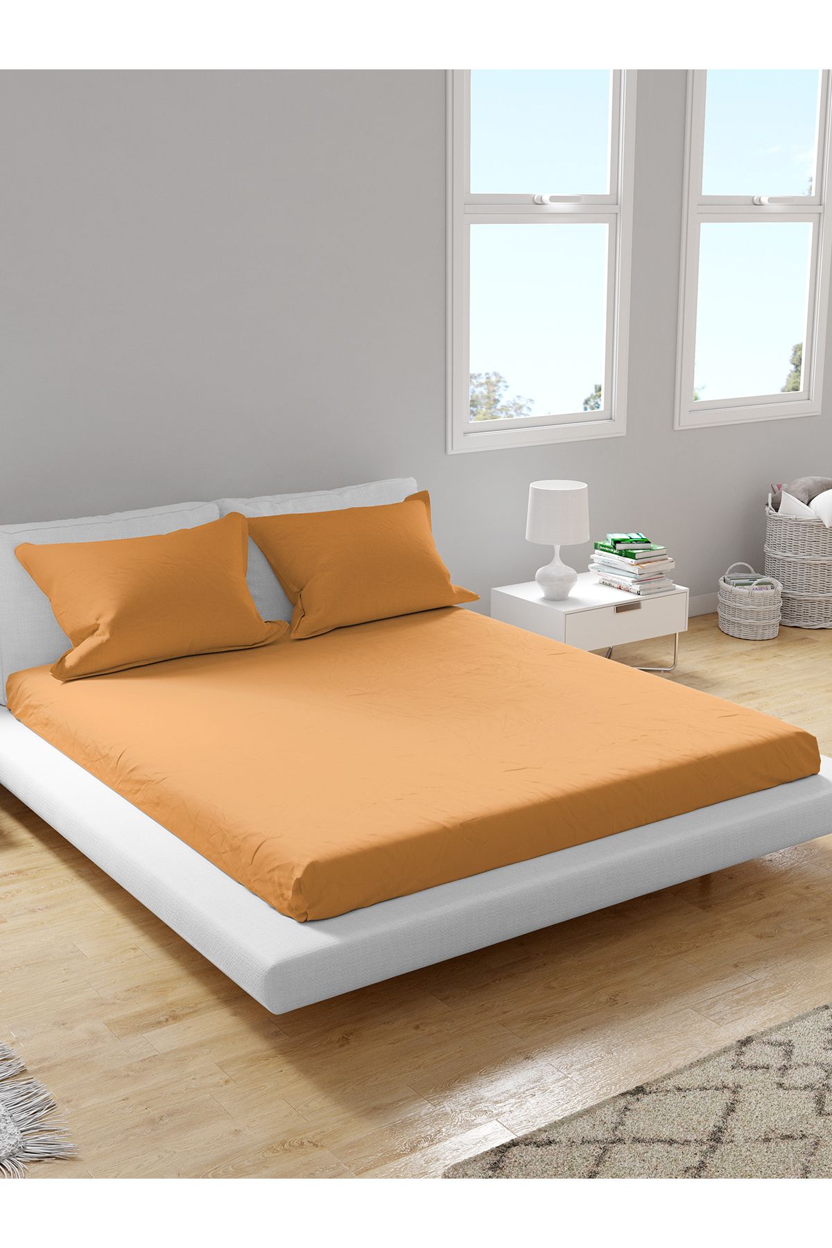 femmhome Premium %100 Pamuk Akfil Lastikli Çarşaf Takımı Tek/Çift/Battal (90/100/120/160/180) Flat Colors M-Z