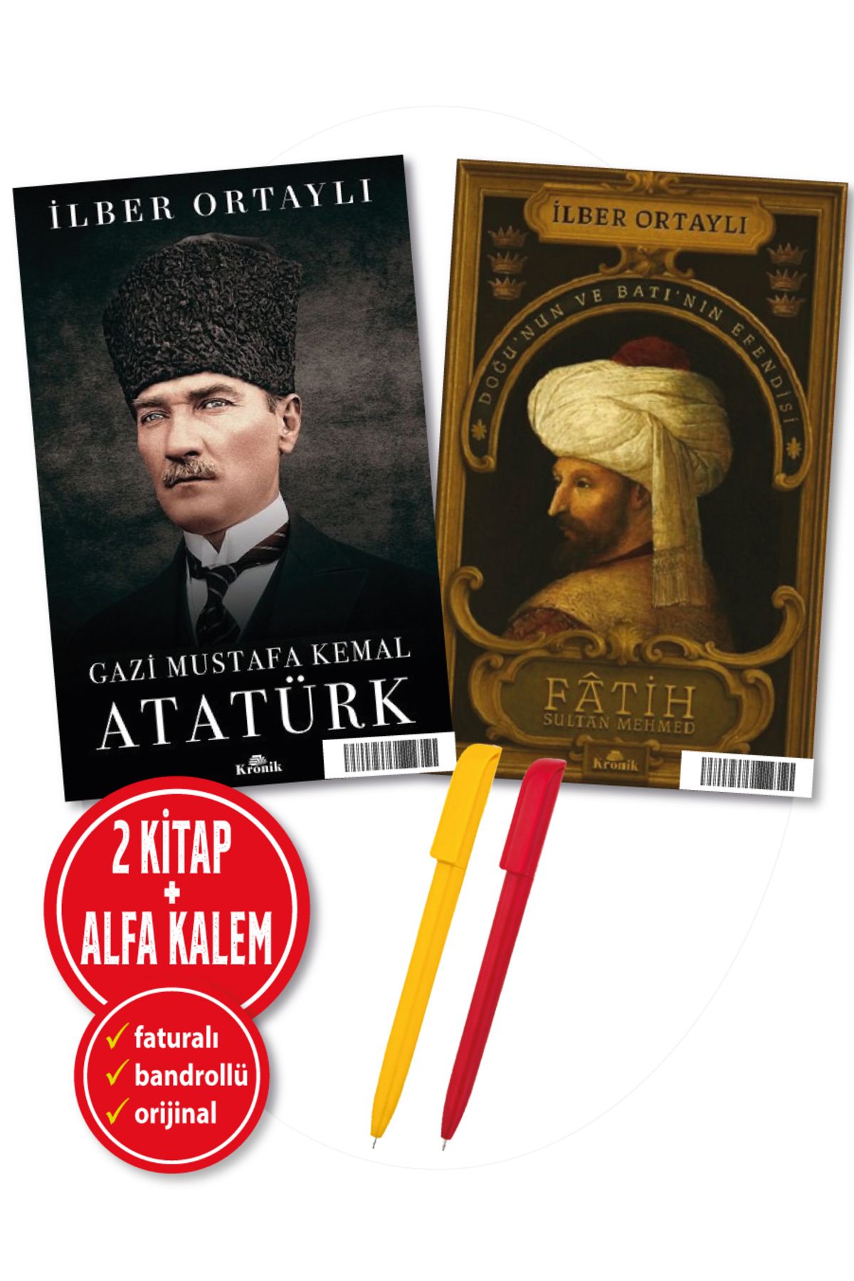 Kronik Kitap Alfa Kalem+ İlber Ortaylı 2 Kitap (Gazi Mustafa Kemal Atatürk Fatih Sultan Mehmed)-Tarih YENİ Kronik