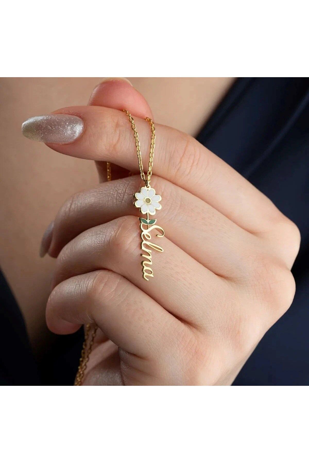 beonejewelry MİNELİ PAPATYA KOLYE | 925 GÜMÜŞ
