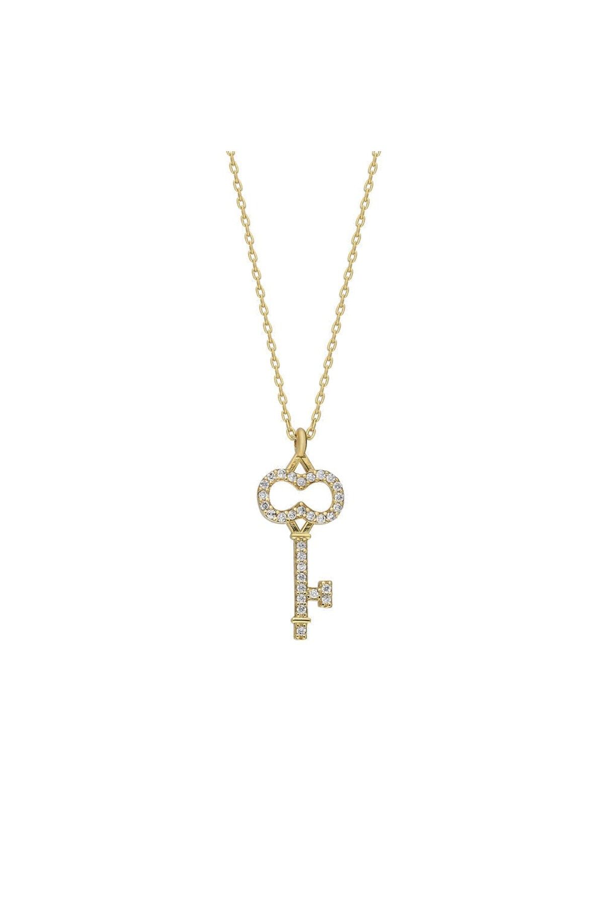 beonejewelry TAŞLI ANAHTAR KOLYE | 925 GÜMÜŞ