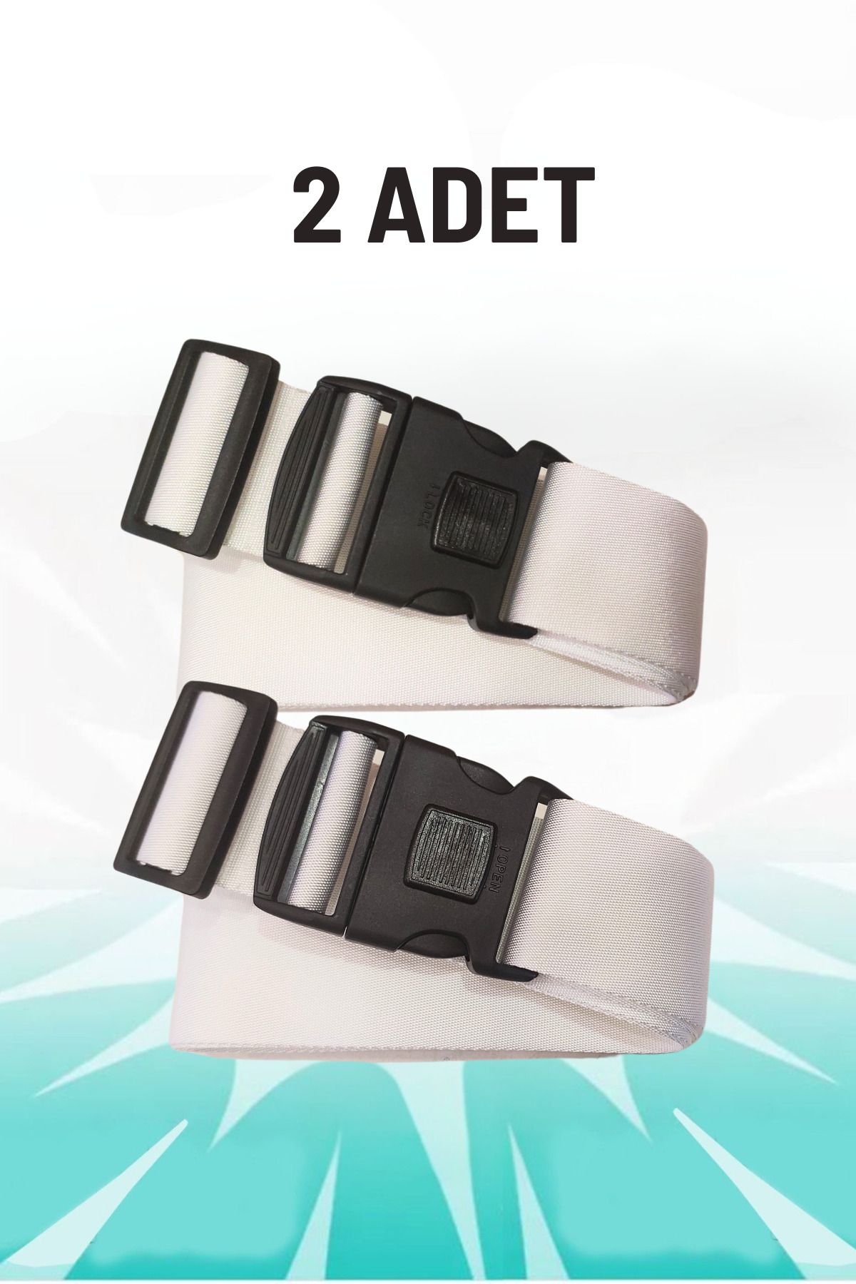 truyana VALİZ KEMERİ BAVUL EMNİYET KEMERİ BEYAZ 2 ADET