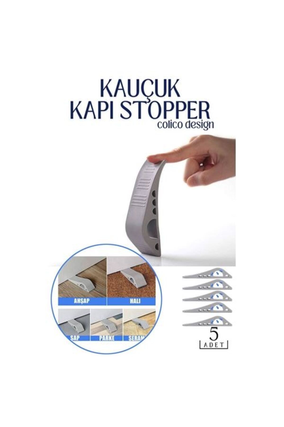 bam's Lisinya Kauçuk Kapı Stopperi Colico Design 5 Adet - Lisinya