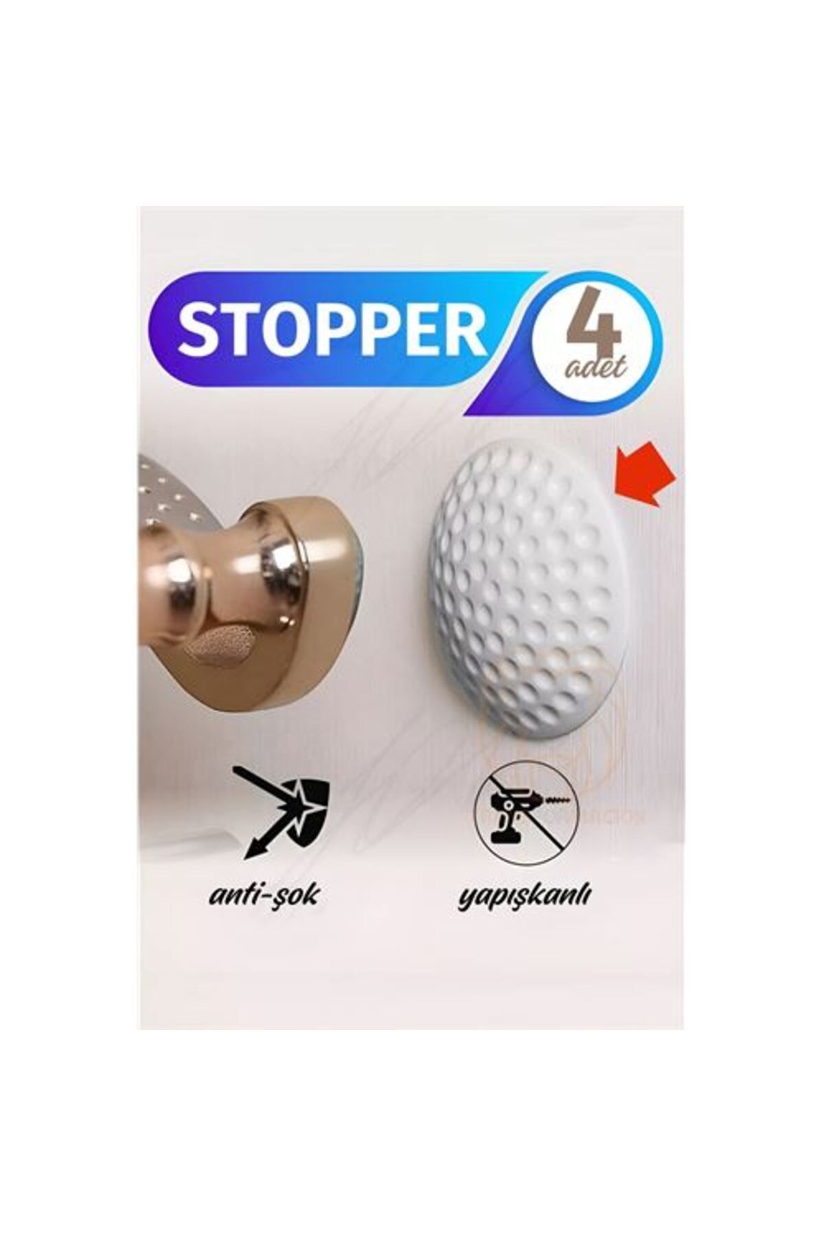 NEZADE STORE Kapı Stopperi Golf Topu Model Kapı Çarpma Önleyici 4 Adet