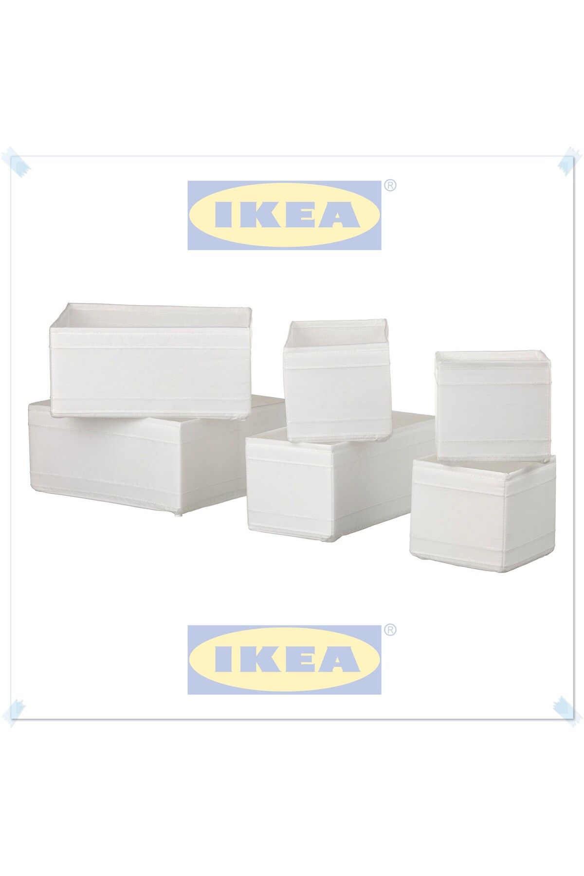 IKEA Skubb Beyaz Kutu Seti, Hurç Seti, Çekmece İçi Düzenleyici, Organizer, 6 Parça