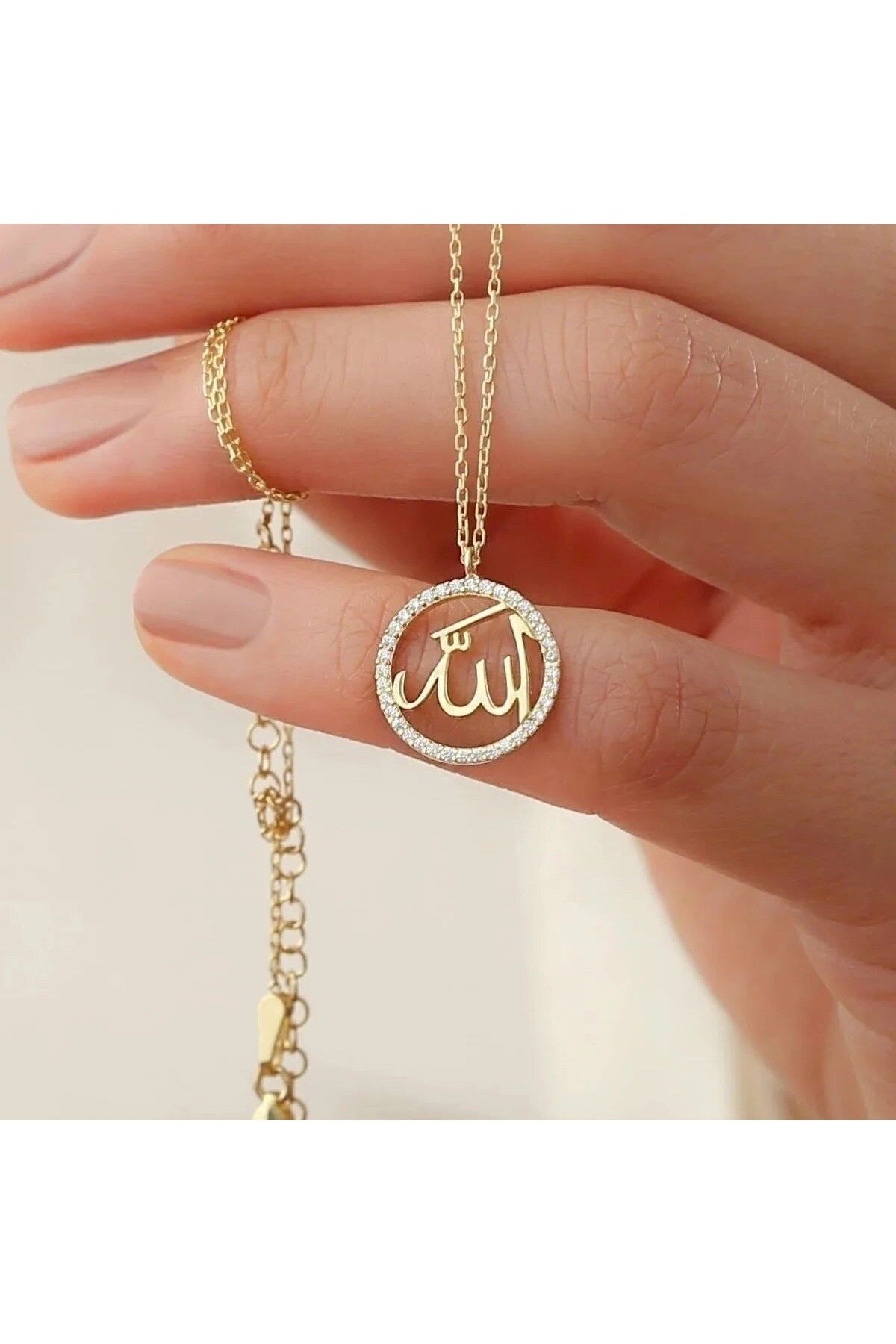beonejewelry ALLAH YAZILI TAŞLI KOLYE | 925 GÜMÜŞ