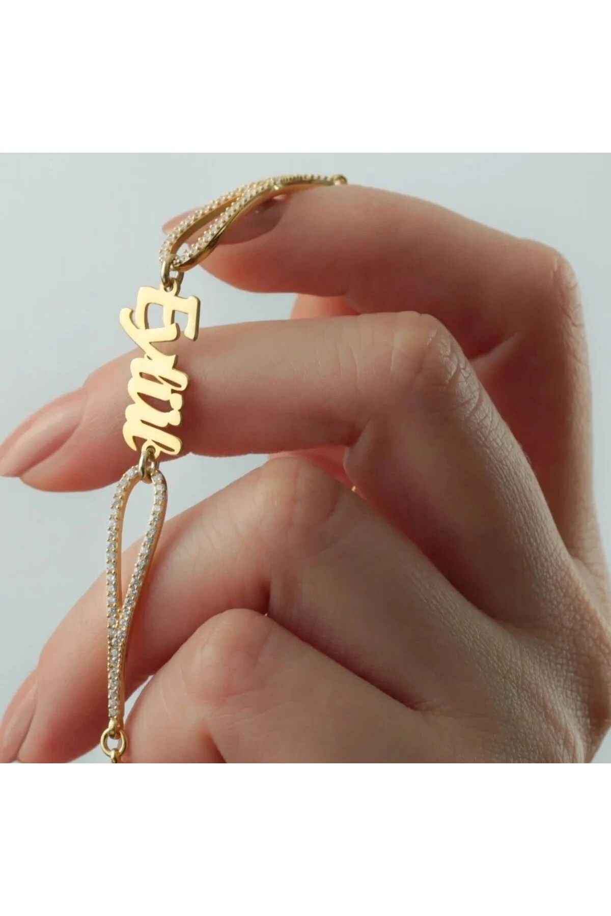 beonejewelry ZİRKON TAŞLI İSİM BİLEKLİK | 925 GÜMÜŞ