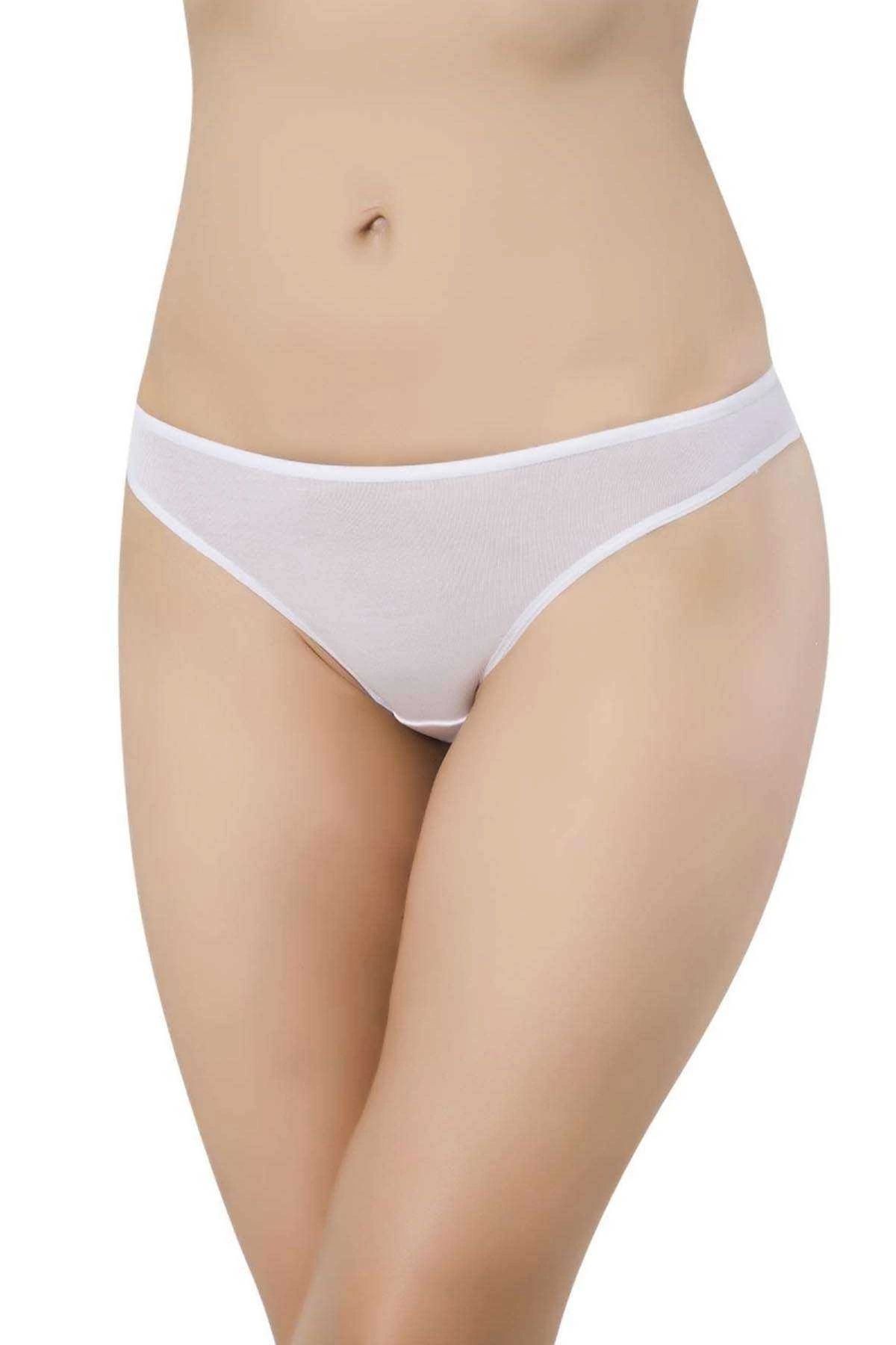 GiyimCity 6 Adet Likralı Kadın Slip Külot Leopar Beyaz Sarı