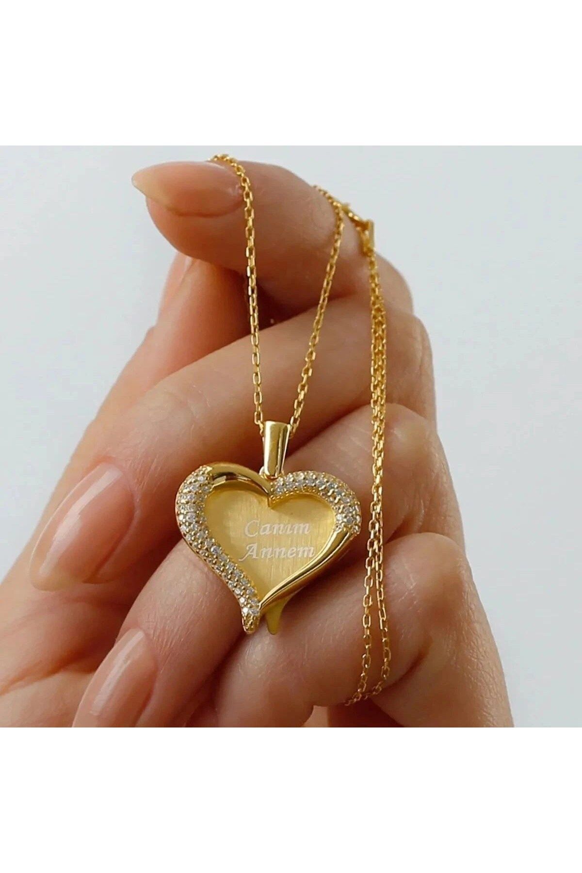 beonejewelry GRAVÜRLÜ KALP KOLYE | 925 GÜMÜŞ