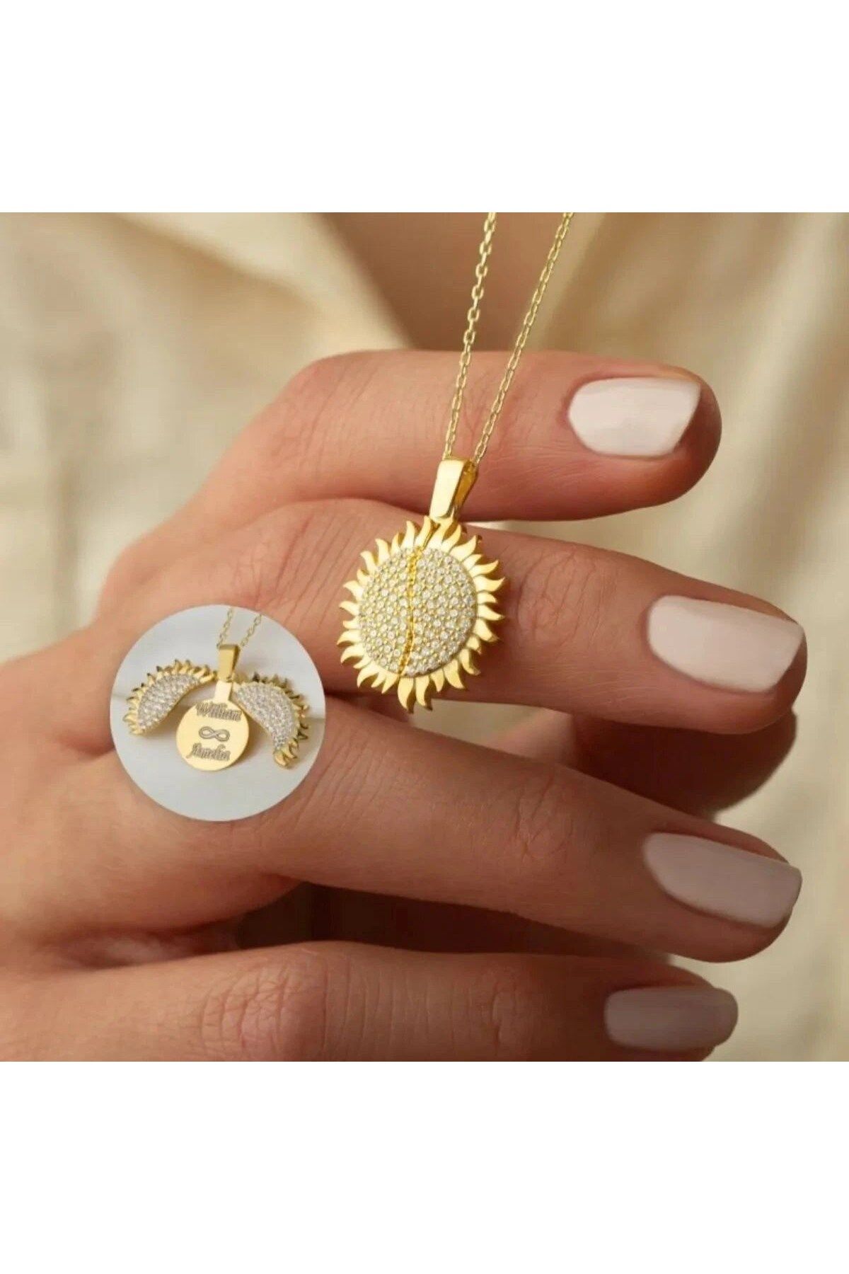 beonejewelry GRAVÜRLÜ GÜNEŞ KOLYE | 925 GÜMÜŞ