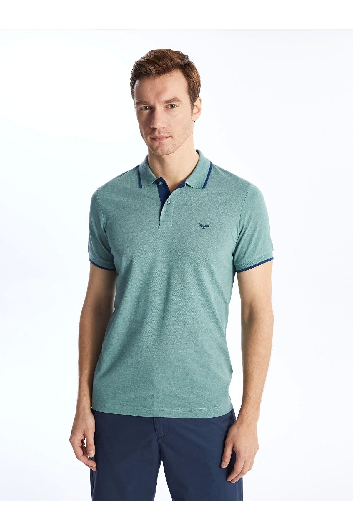 LC Waikiki LCWAIKIKI Classic Yeşil Polo Yaka Kısa Kollu Pike Erkek Tişört