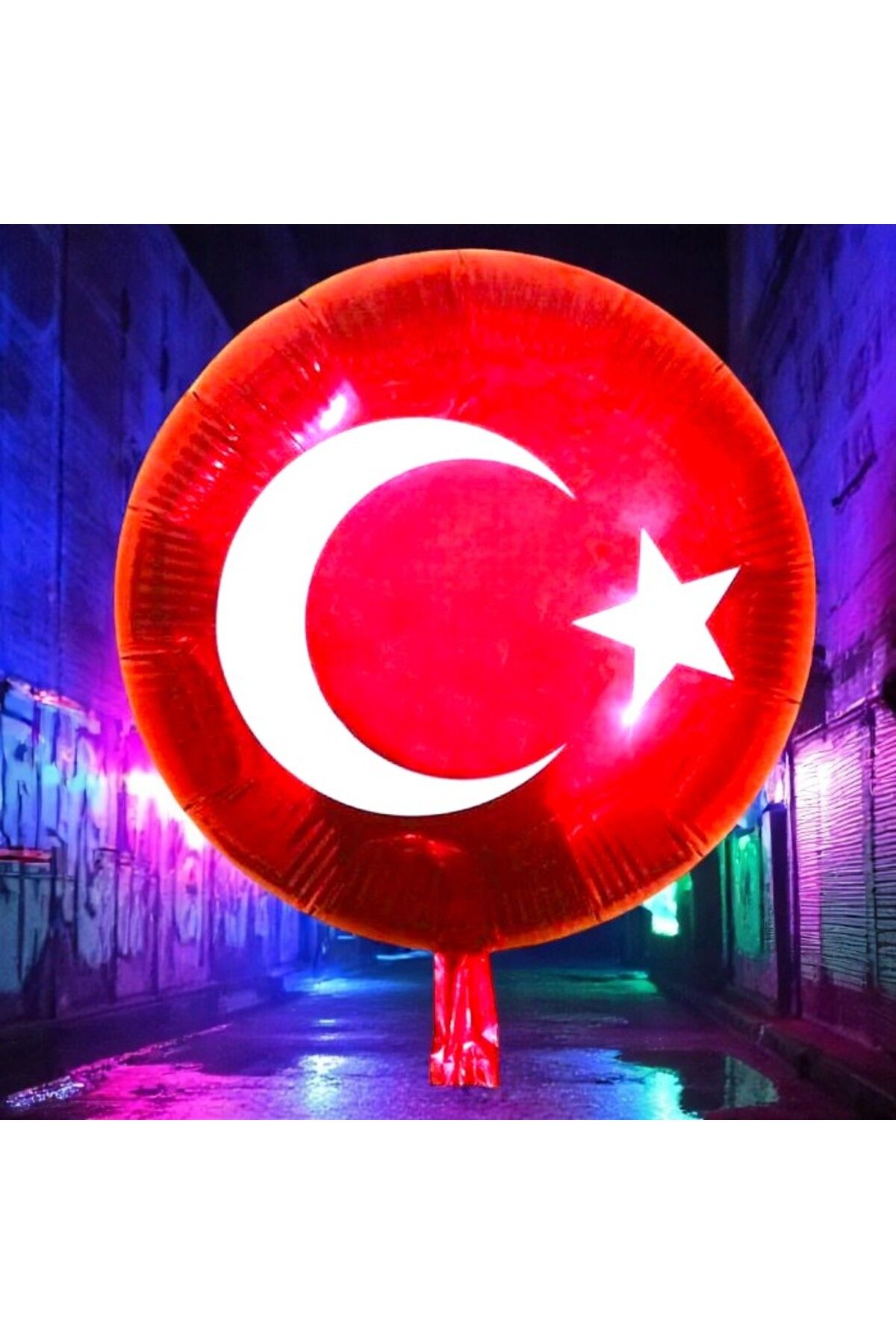 Kuzey YÜKSEK KALİTE 46CM 9 ADET TÜRK BAYRAKLI BALON KIRMIZI TÜRK BAYRAKLI FOLYO BALON PARLAK METALİK BALON