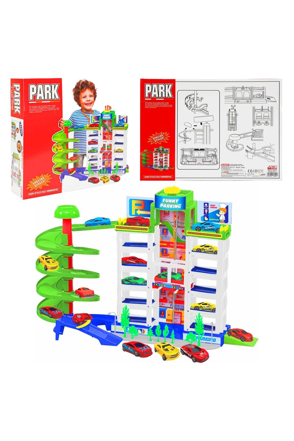Toysan PARK TOY-41 ASANSÖRLÜ GARAJ SETİ 3 ARAÇ +3