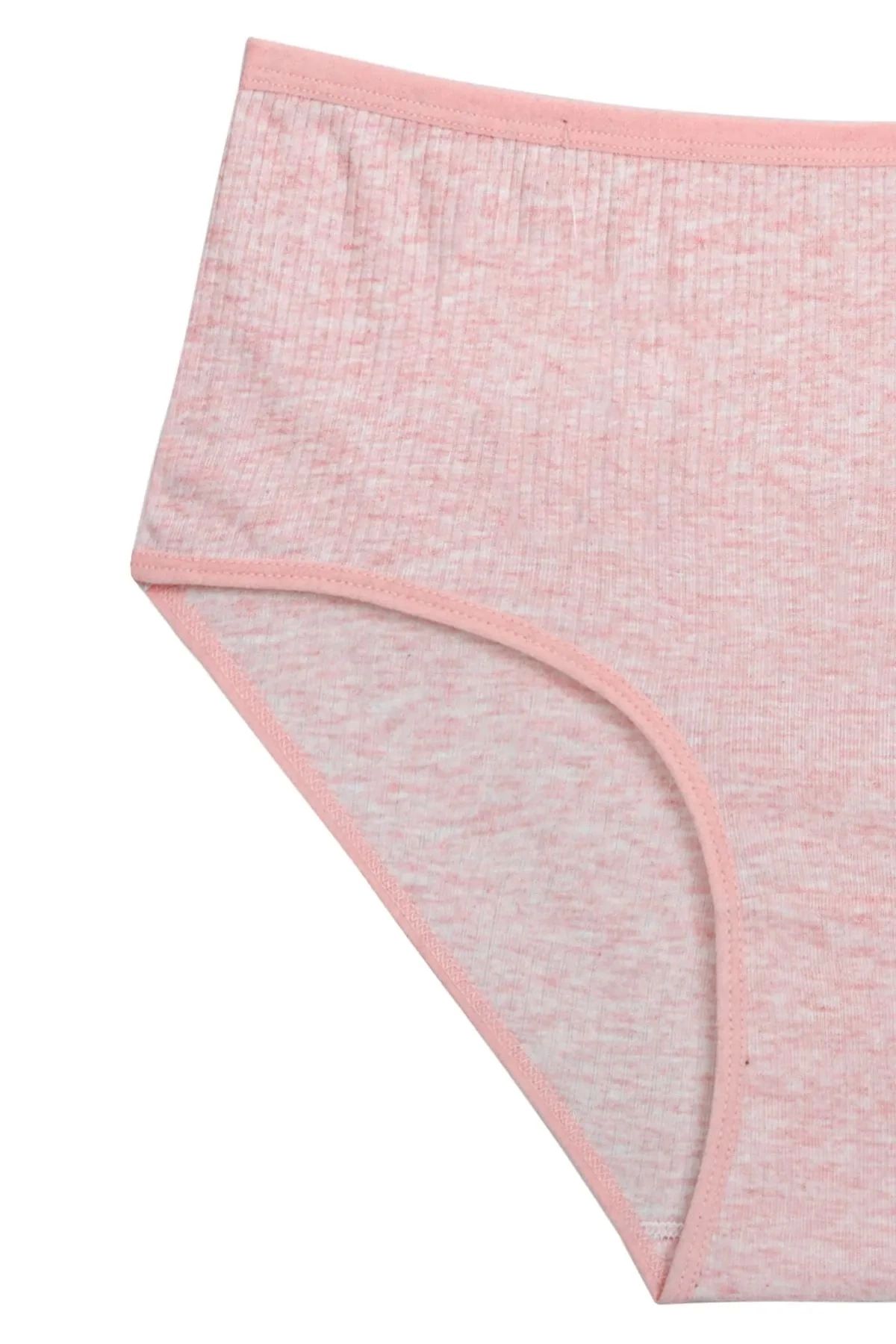GiyimCity 4'lü Yeni Seri Renkli Yüksek Bel Fitilli Ribana Bato Külot Pembe