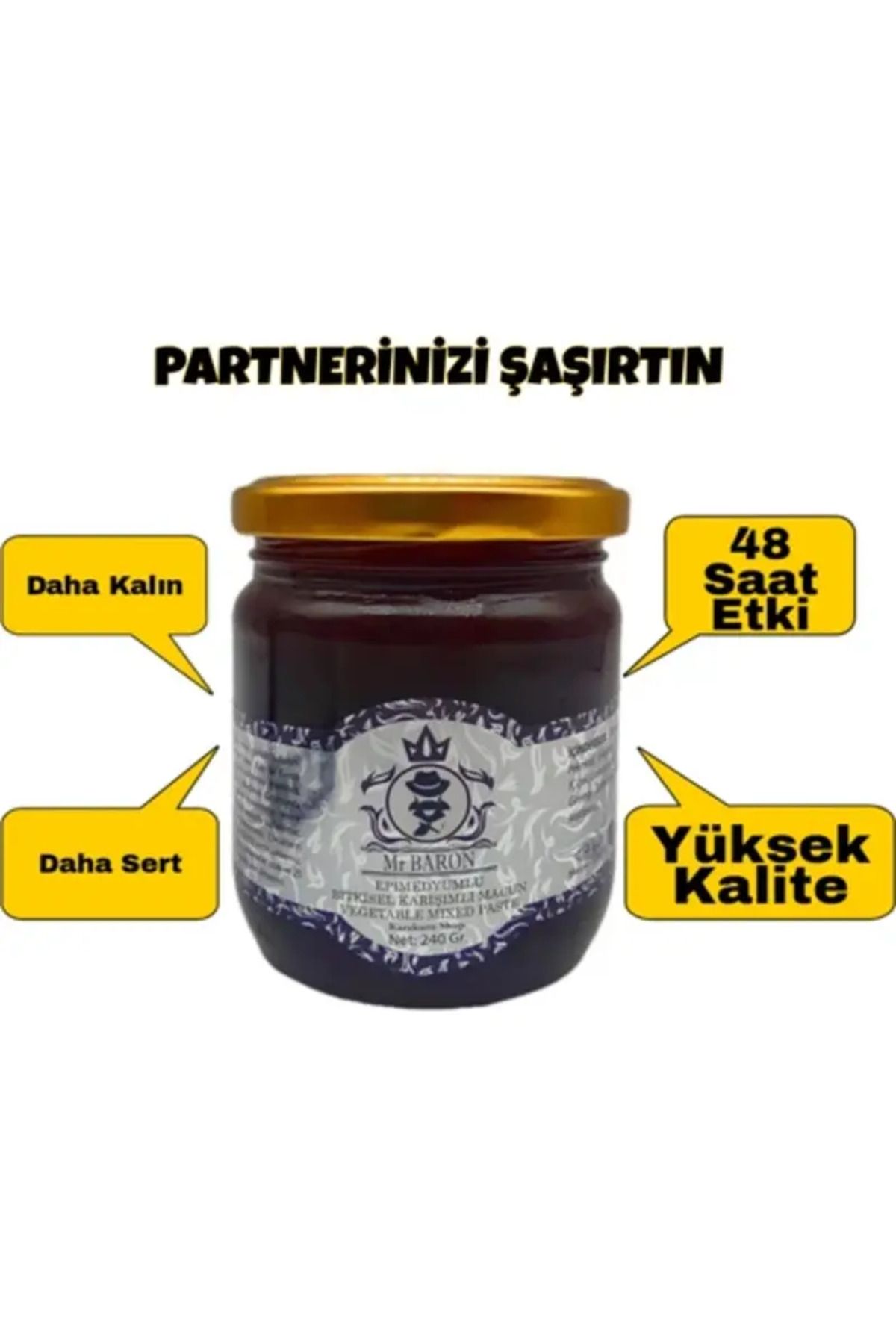 Natural Creams Mr Baron Erkek Performans Arttırıcılı Bitkisel Kuvvet Macun 240 gr