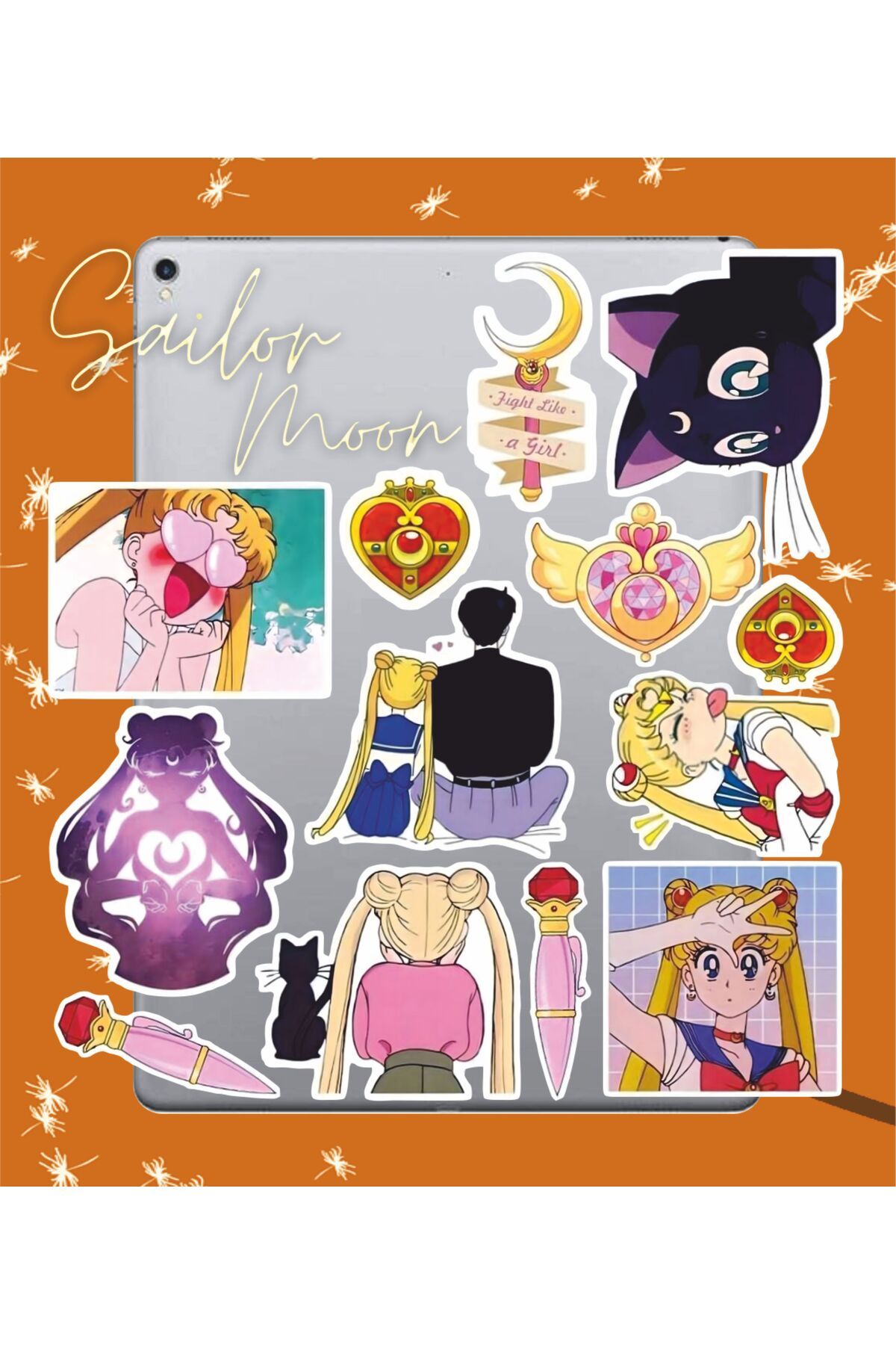 hediyenebak Sailor Moon Seri 1 Sticker Seti | Laptop Ajanda Pc Tablet Telefon Defter Etiket Bullet Journal