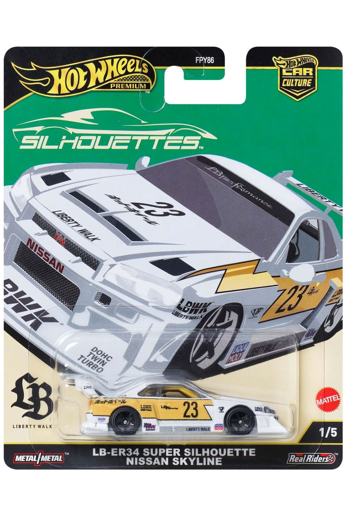 HOT WHEELS Premium Car Culture Silhouettes LB-ER34 Super Silhouette Nissan Skyline FPY86