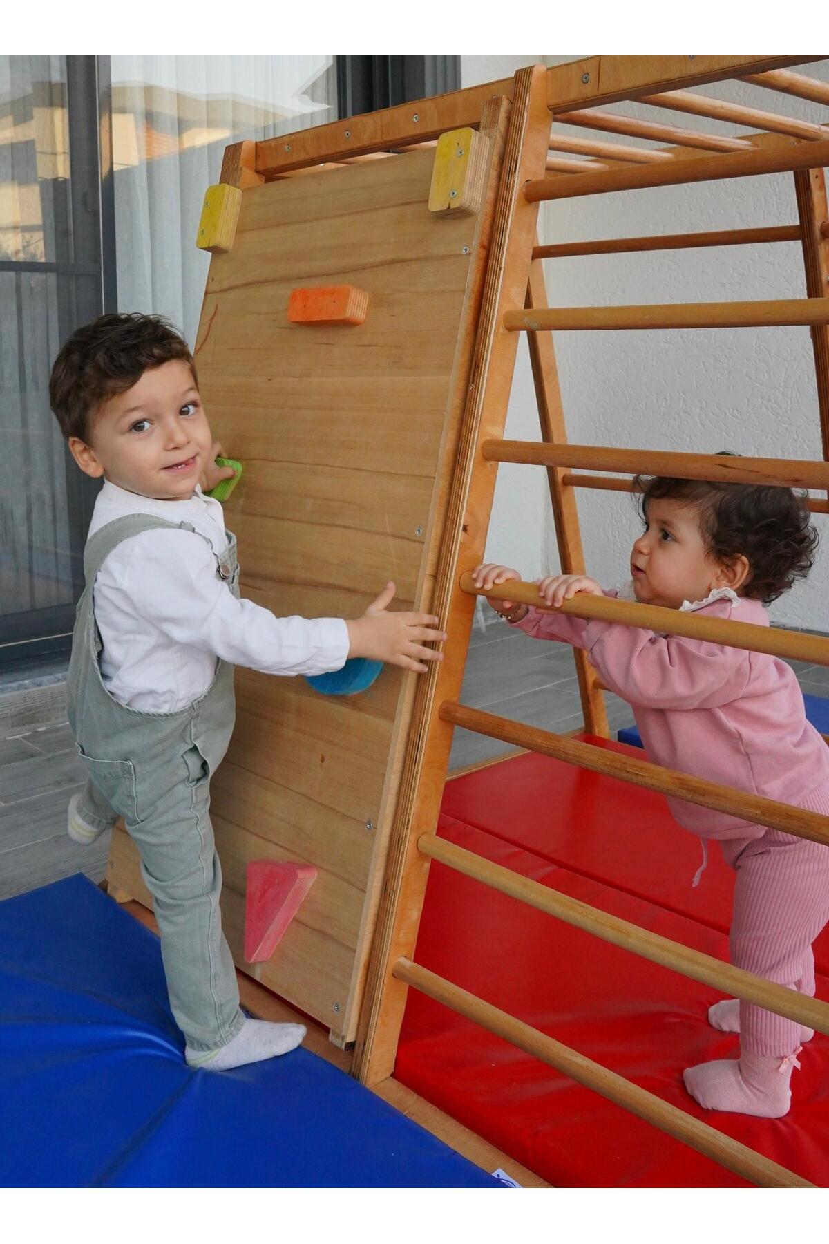 MONTOPLAY Montessori Oyun Parkuru | Salıncak | Kaydırak | Monkeys Bar | Halka Jimmastik | Ip Tırmanma fotoğrafı 6 (önizleme)