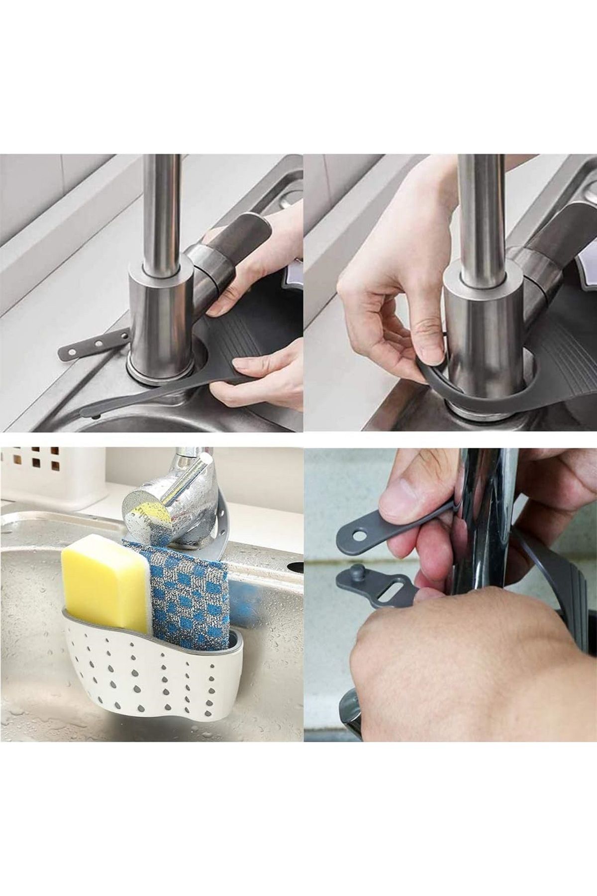 MAİN SHOP Mutfak Banyo Düzenleyici Süzgeçli Mutfak Sepeti Asılı Lavabo Depolama Rafı Sepet Süzgeç M-1889