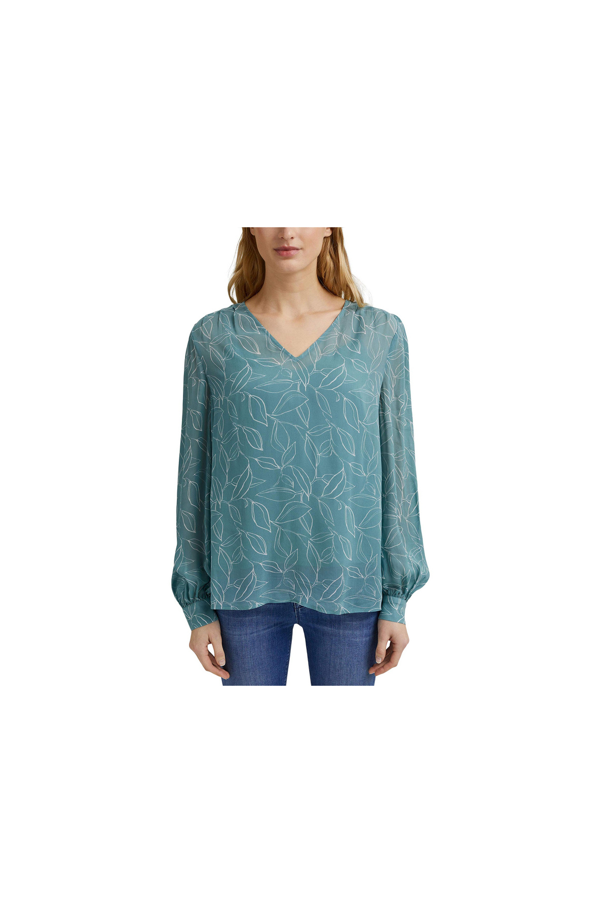 Esprit-Langarmbluse für Damen v türkis 1
