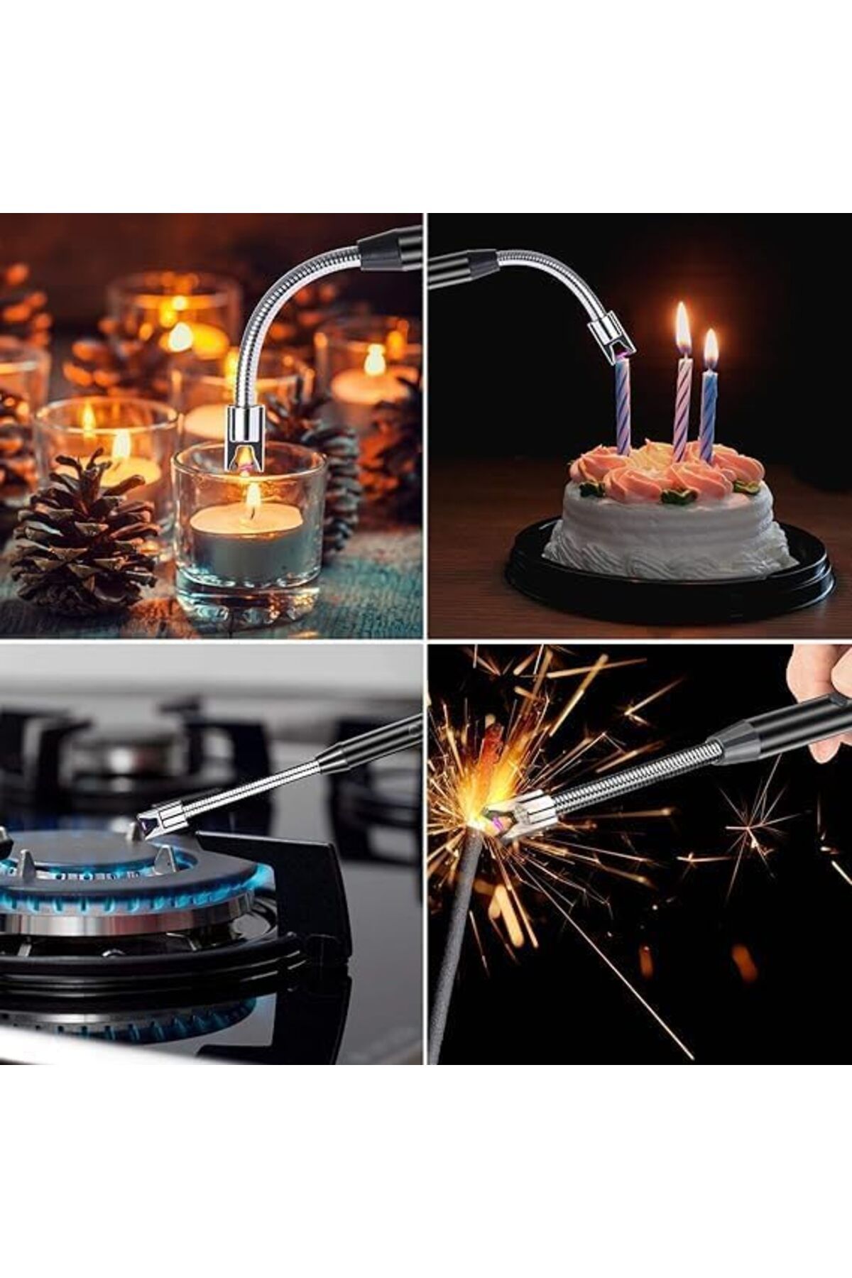 Other-Electric Arc Bbq Lighter Rechargeable Windproof Flameless Igniter 360° Rotating(COLOR MAY VARY) 3