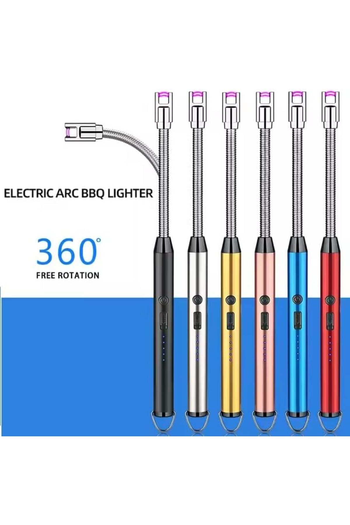 Other-Electric Arc Bbq Lighter Rechargeable Windproof Flameless Igniter 360° Rotating(COLOR MAY VARY) 8