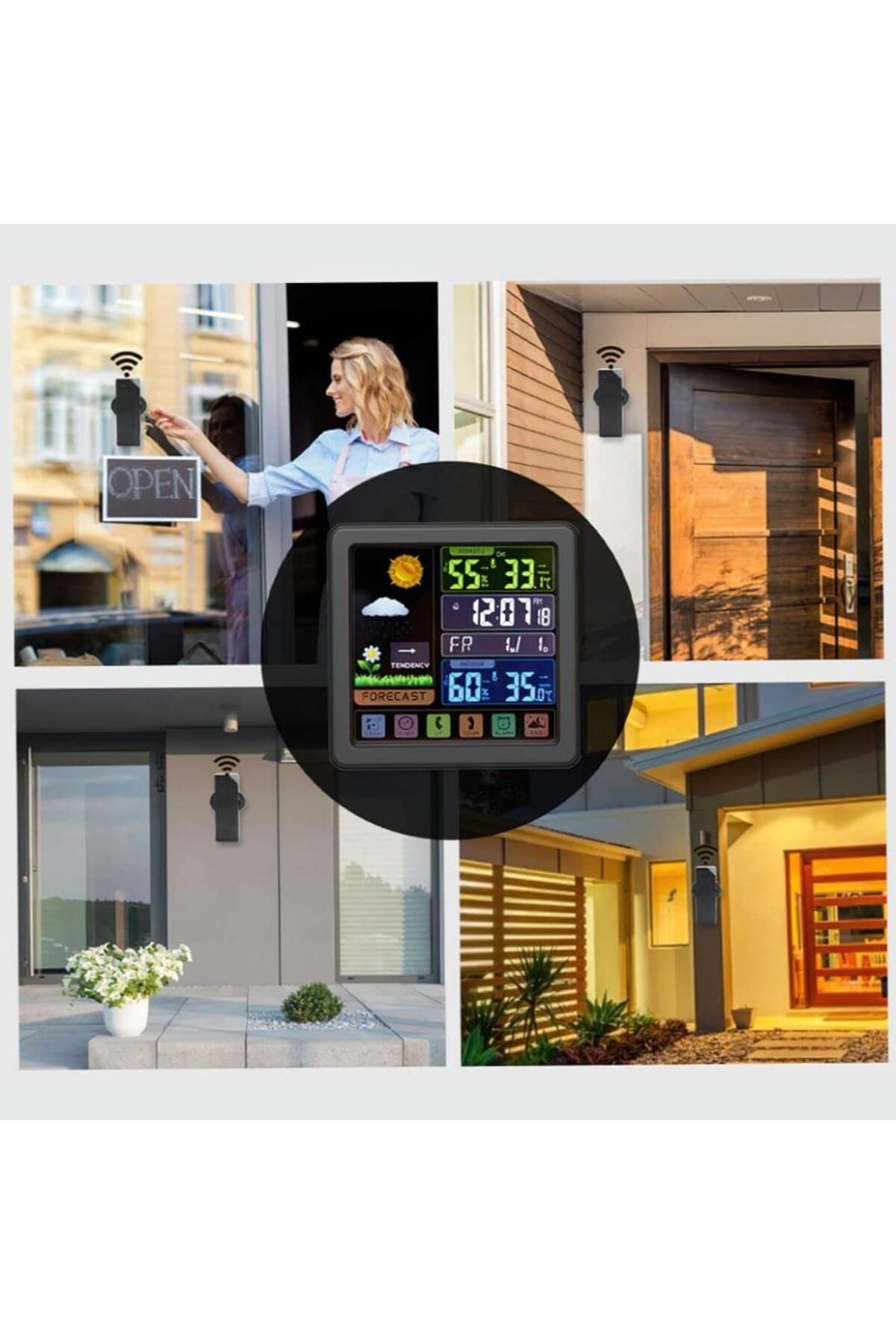 Velixo-Wireless Weather Station With Sensor, Lcd Touch Screen, Temp & Humidity, Forecast, Clock, Alarm 5