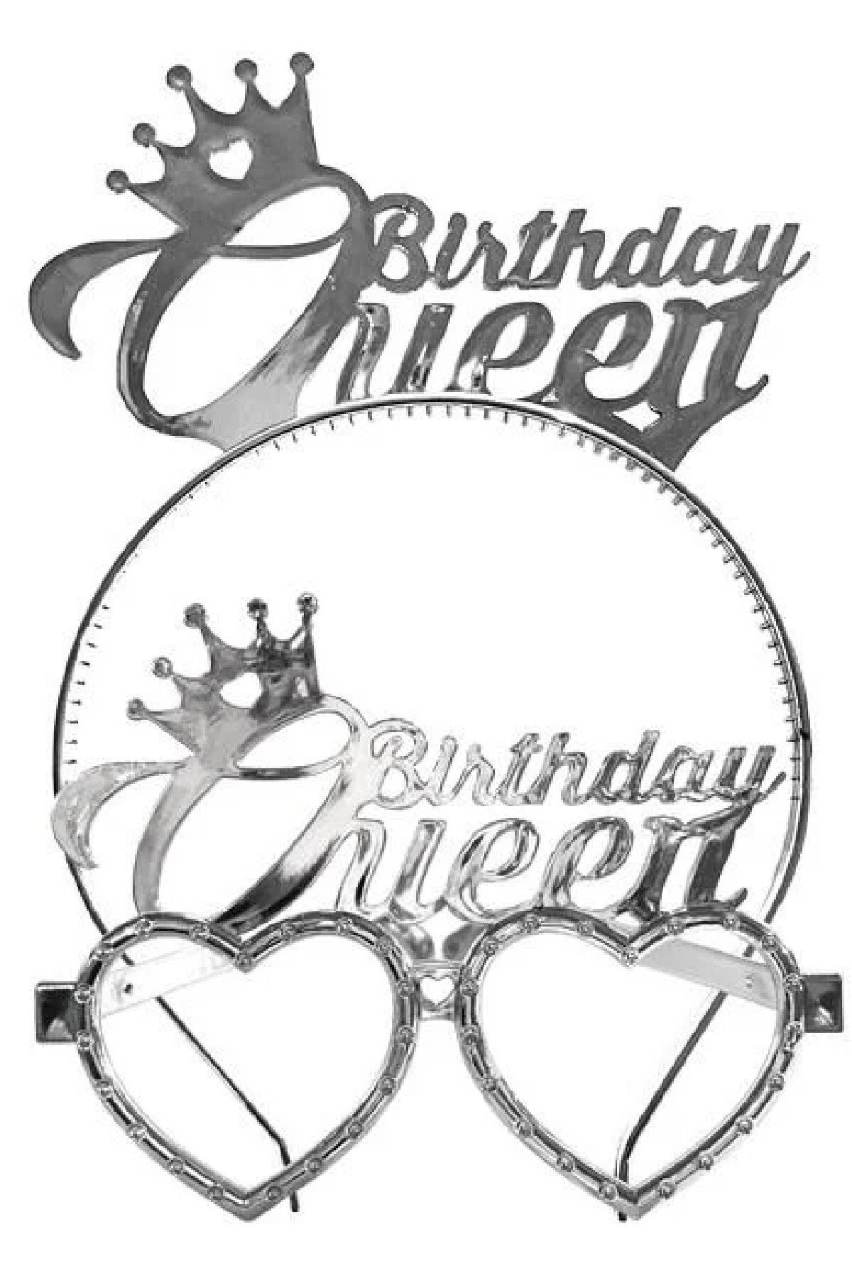 BKMC PARTY Birthday Queen Mika Taç Gözlük - Doğum Günü Konsepti - Parti Malzemeleri