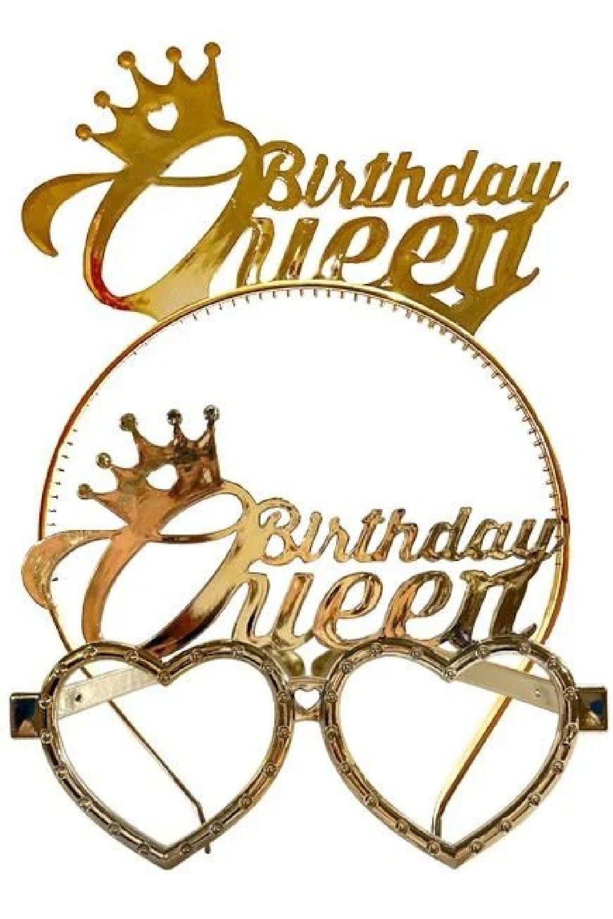 BKMC PARTY Birthday Queen Mika Taç Gözlük - Doğum Günü Konsepti - Parti Malzemeleri
