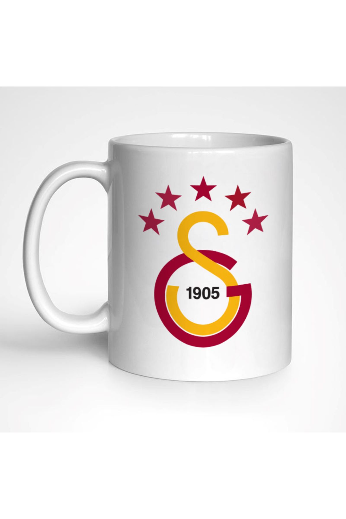 ikitekermarket # 5 Yıldız Temalı Beyaz Kupa Bardak, Mug, Hediyelik, Beş yıldız