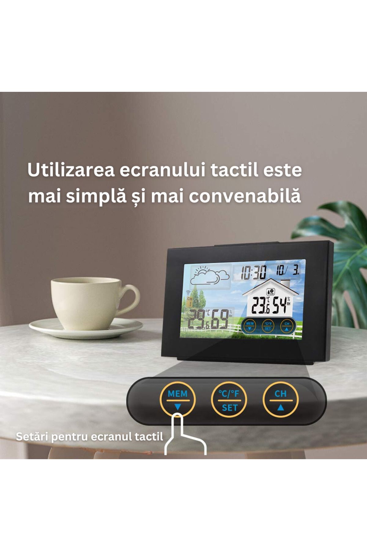 Velixo-Wireless Weather Station With Outdoor Sensor, Temp & Humidity, Forecast, Calendar, Lcd Touchscreen 3
