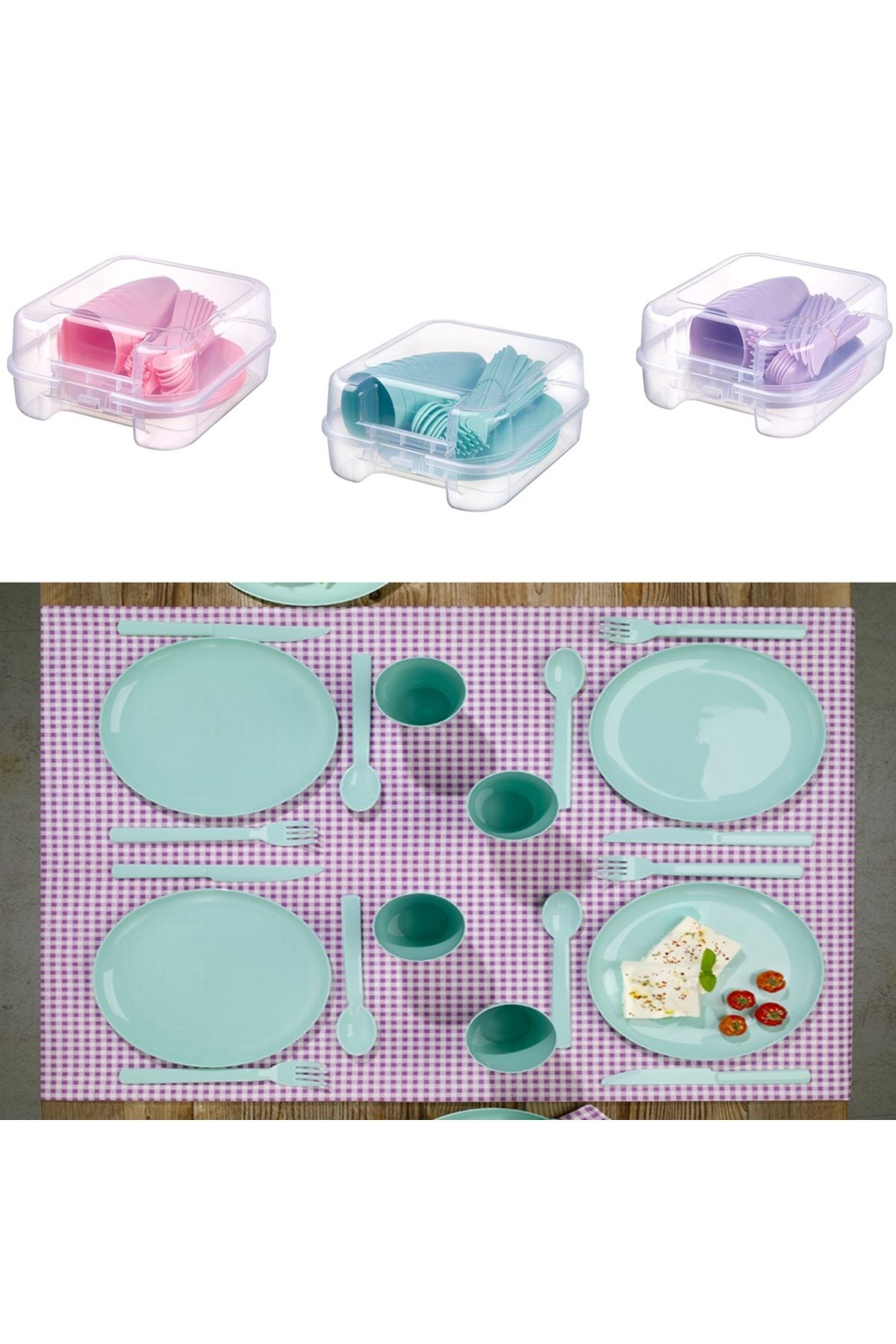 pazarella 6 Kişilik Çantalı Piknik Seti