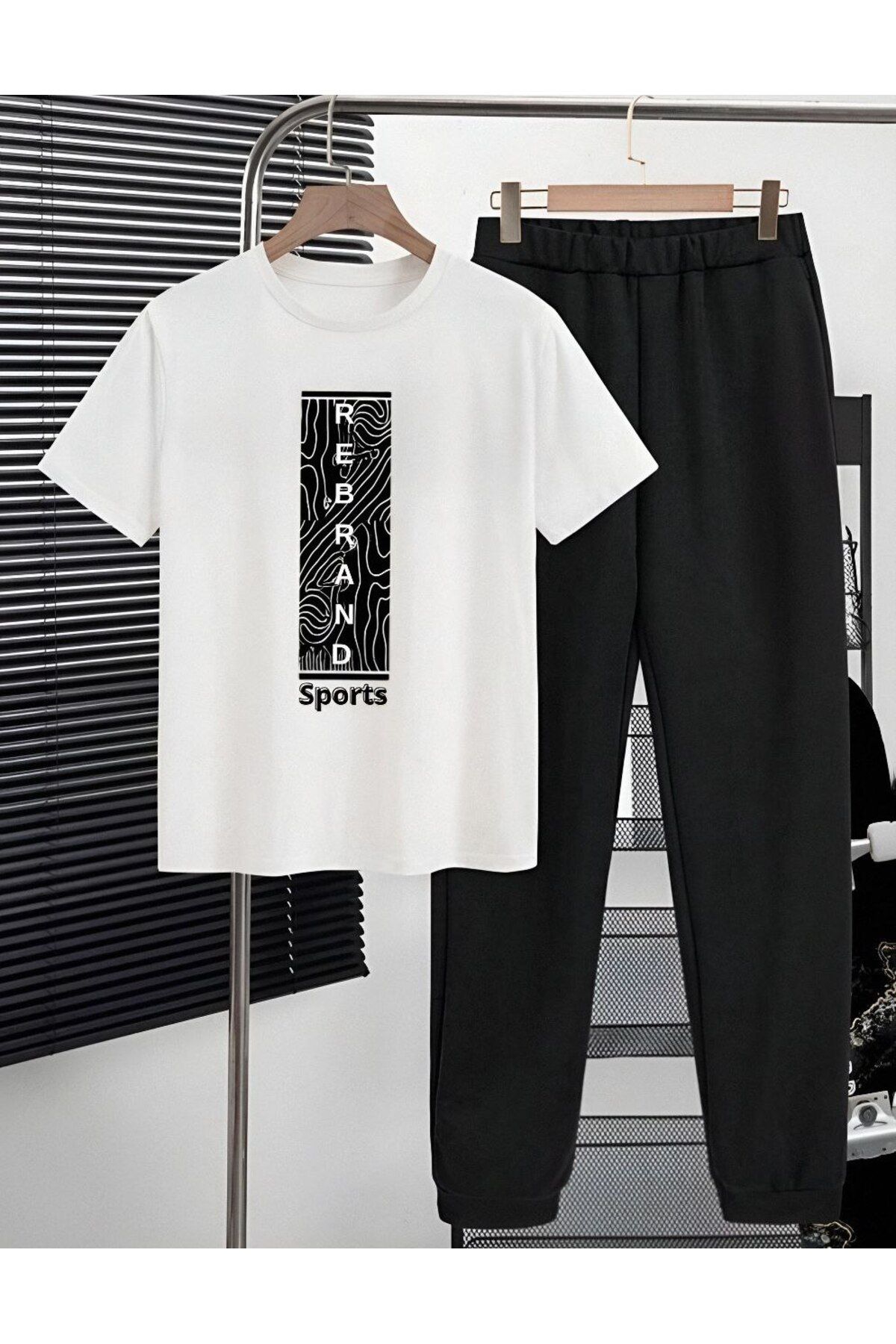 REBRAND Oversize T-shirt Takımı - Baskılı Alt Üst Eşofman Takım