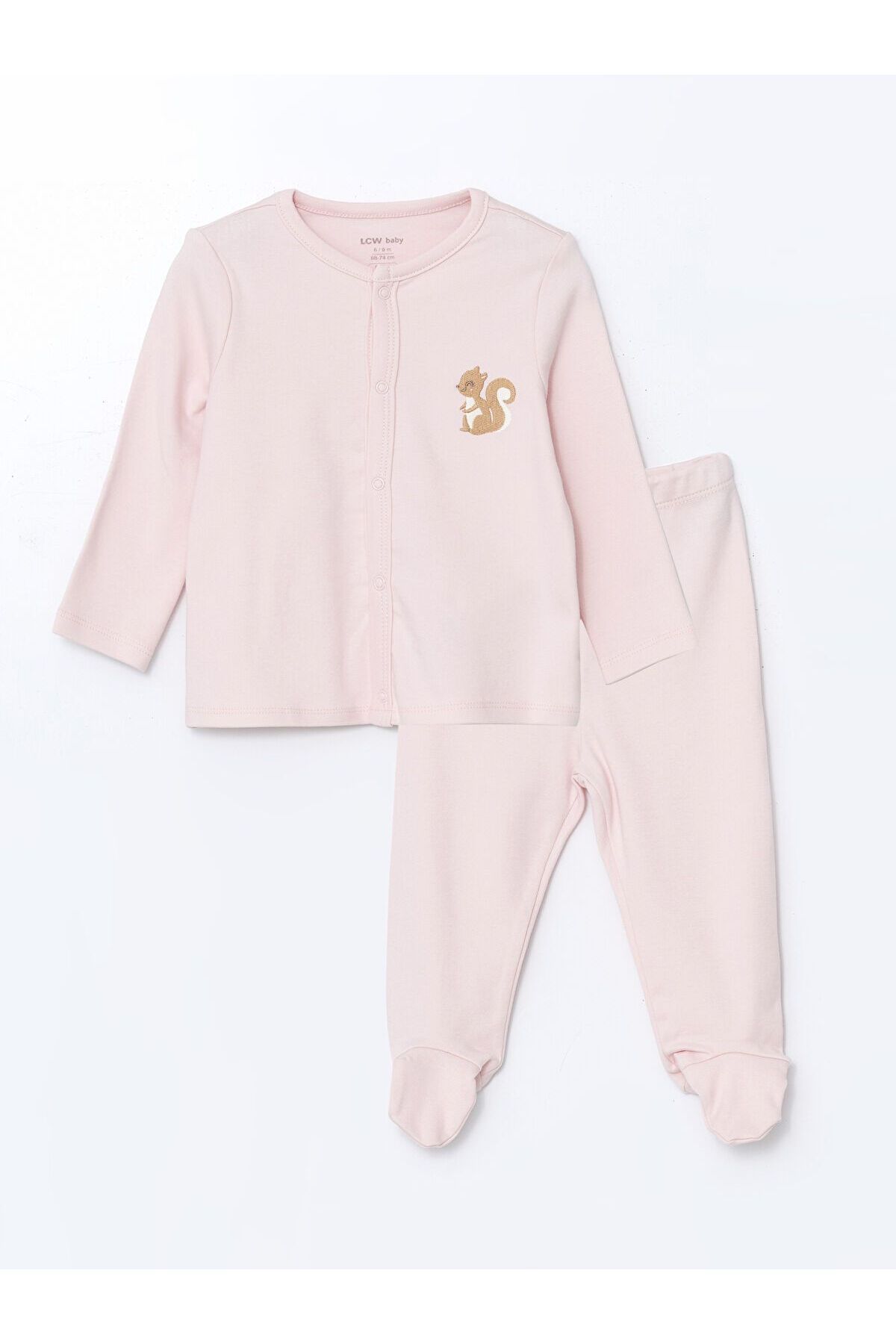 LC Waikiki Nakışlı Kız Bebek Hırka ve Pantolon 2'li