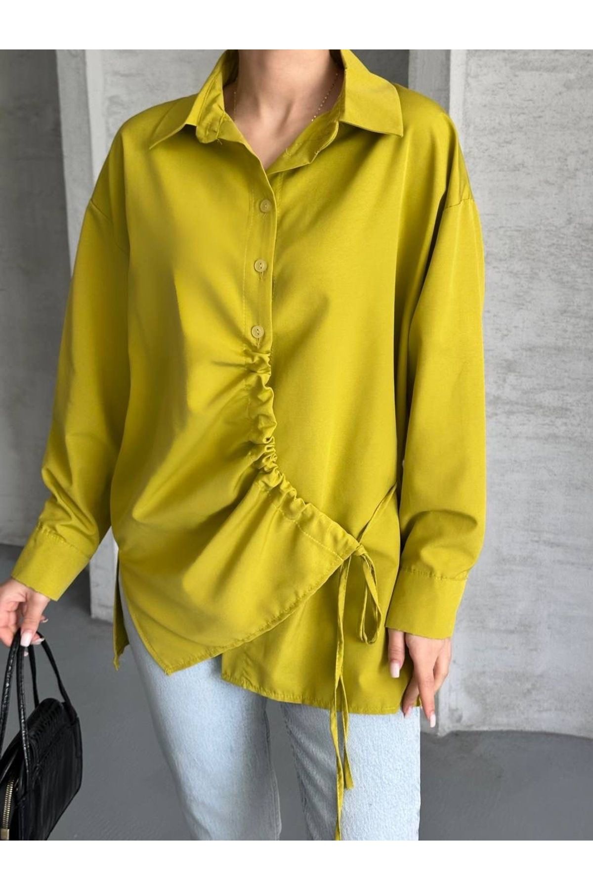 Ekim Store Büzgüsü Ayarlamalı Bağlamalı Gömlek