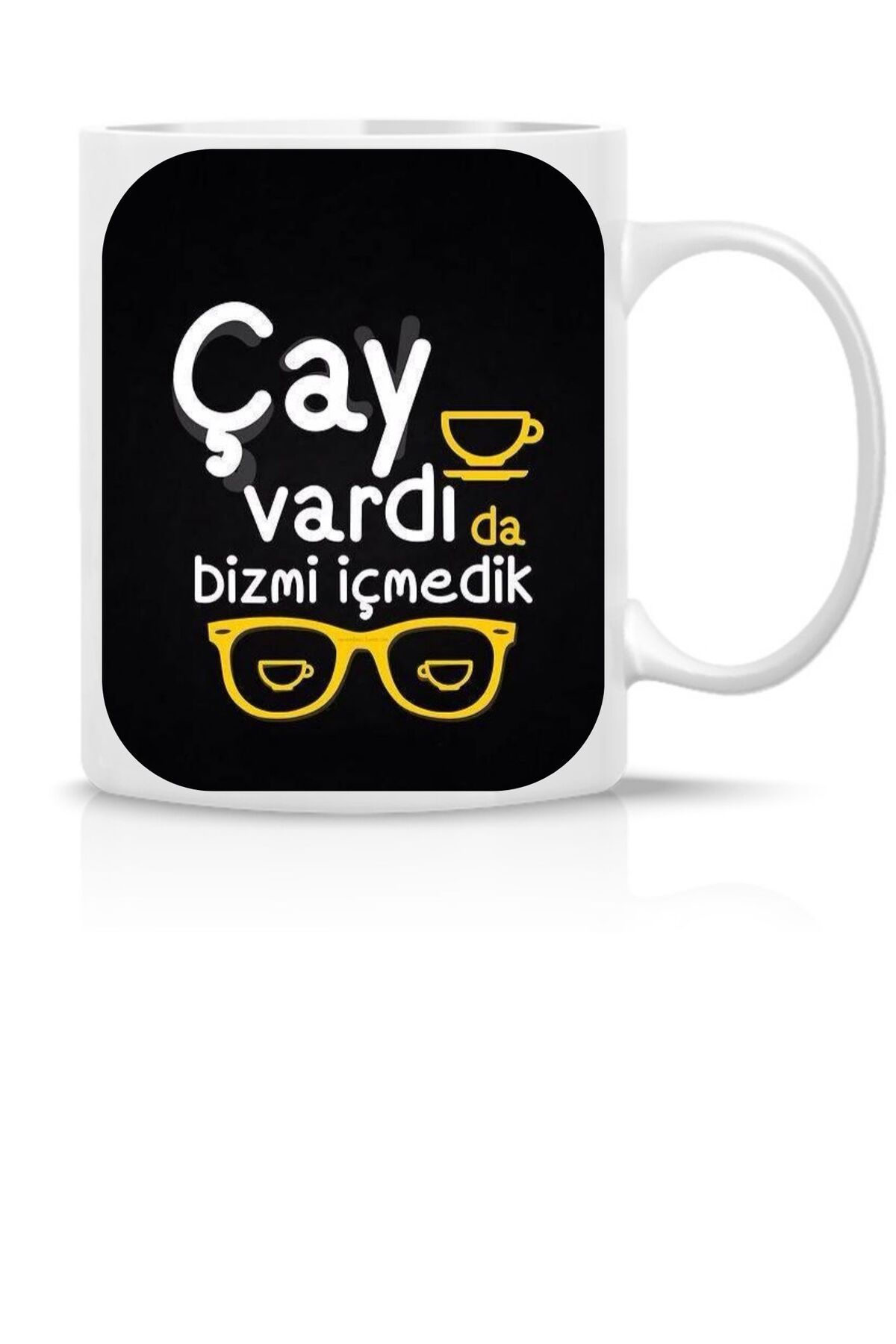 VANİLLA HANDESEVİM ÇAY VARDIDA BİZMİ İÇMEDİK BASKLI ÇAY VEYAZ KAHVE KUPASI