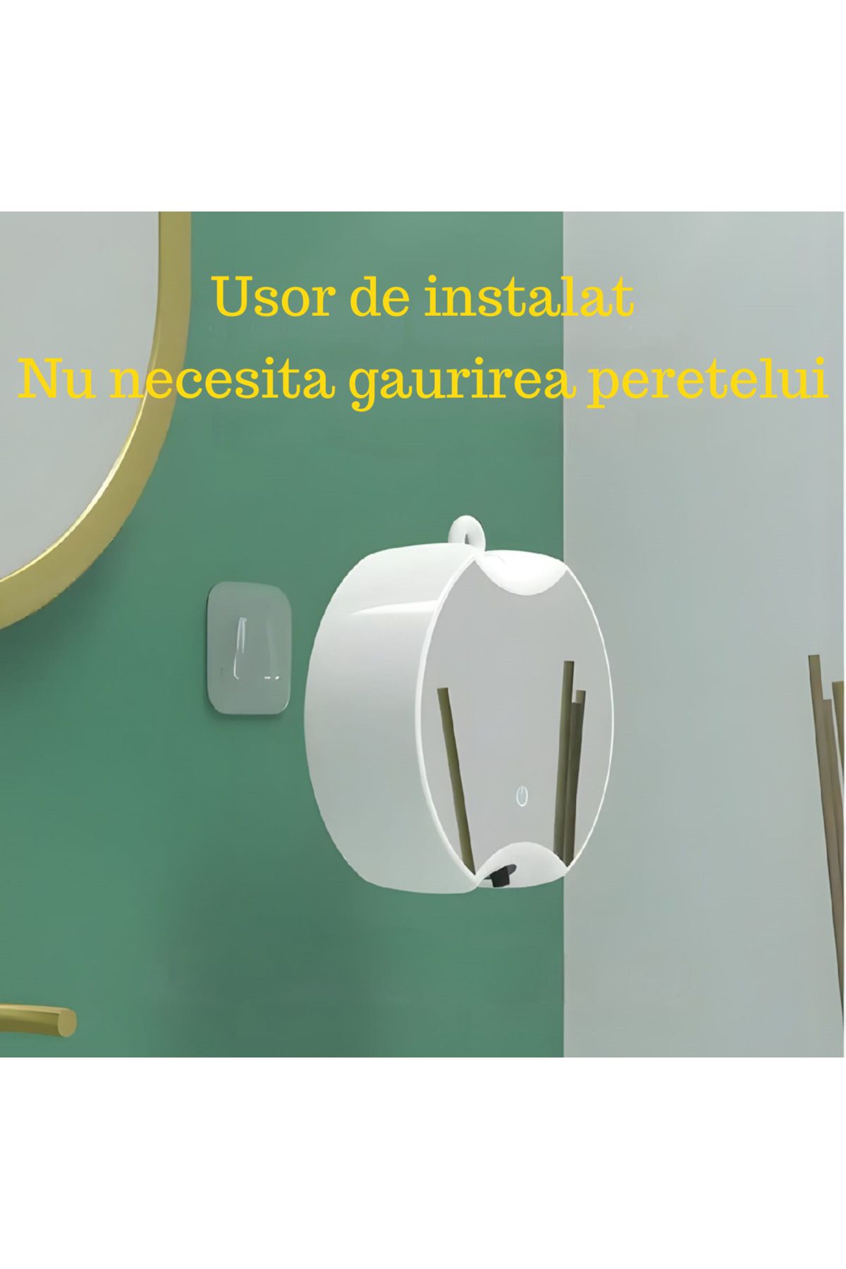 MARYALEX-Dozator Sapun Lichid Cu Spuma, Senzor De Miscare, Prindere De Perete Fara Gauri, Baie, Bucatarie 5