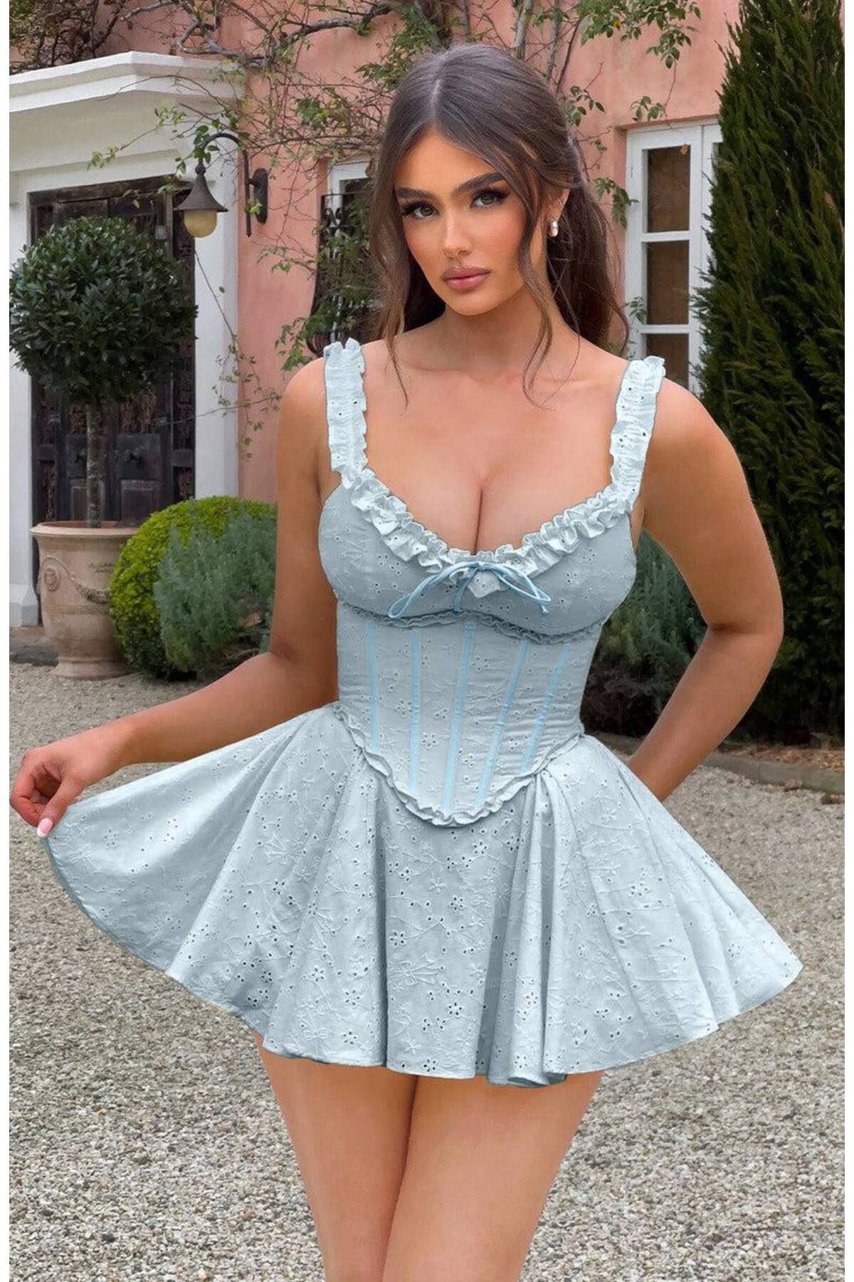 PleasureOfSilk Brode Mini Elbise