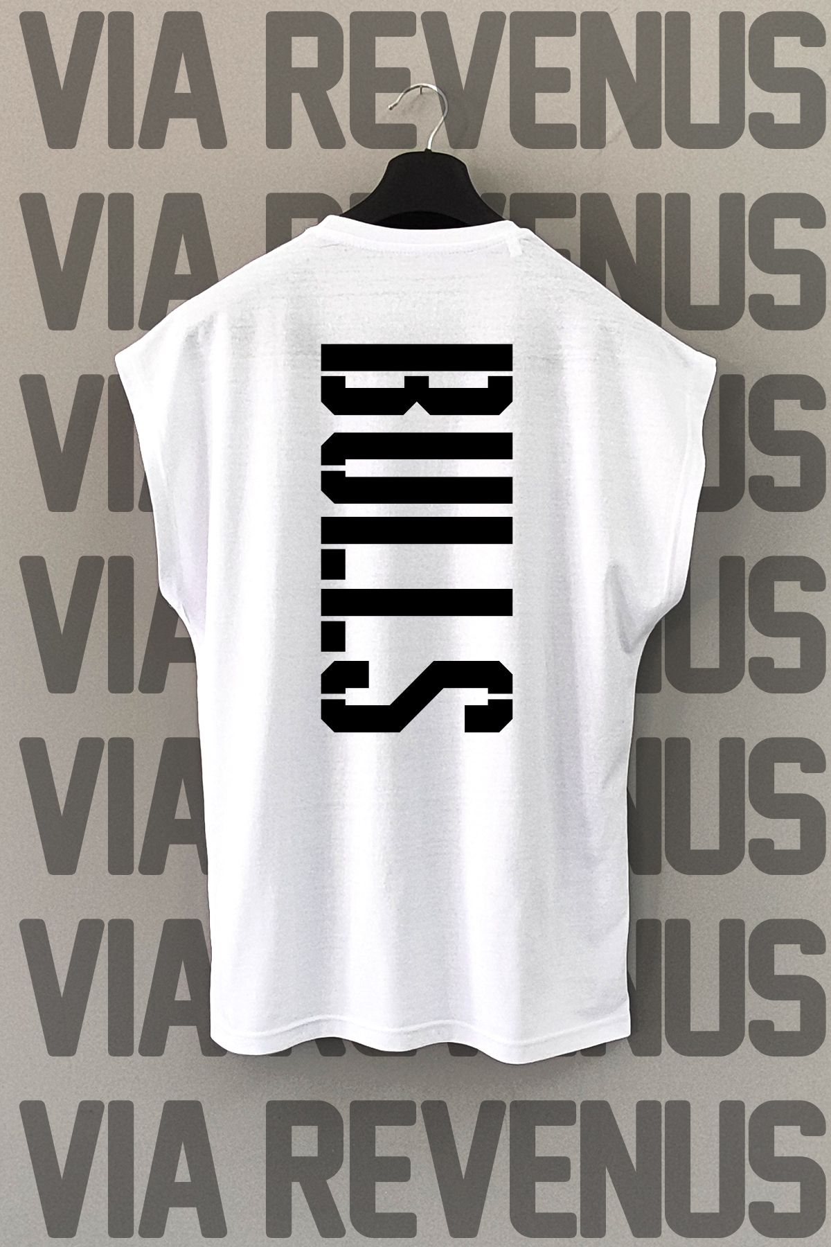 Vordevia BULLS Sırt Baskılı Sıfır Kollu Bisiklet Yaka Spor Tshirt