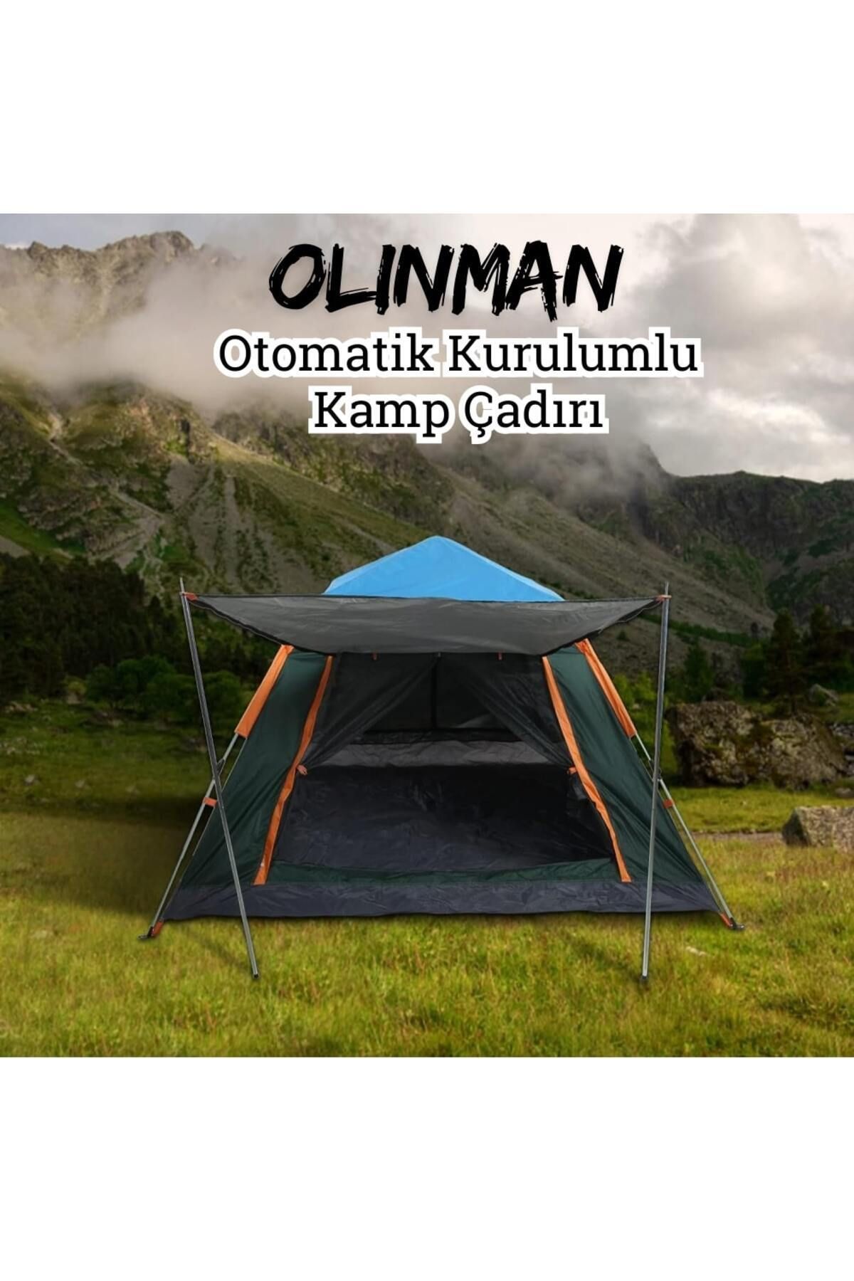 Olinman 8 Kişilik Tenteli Tam Otomatik Kamp Çadırı 180x270x270