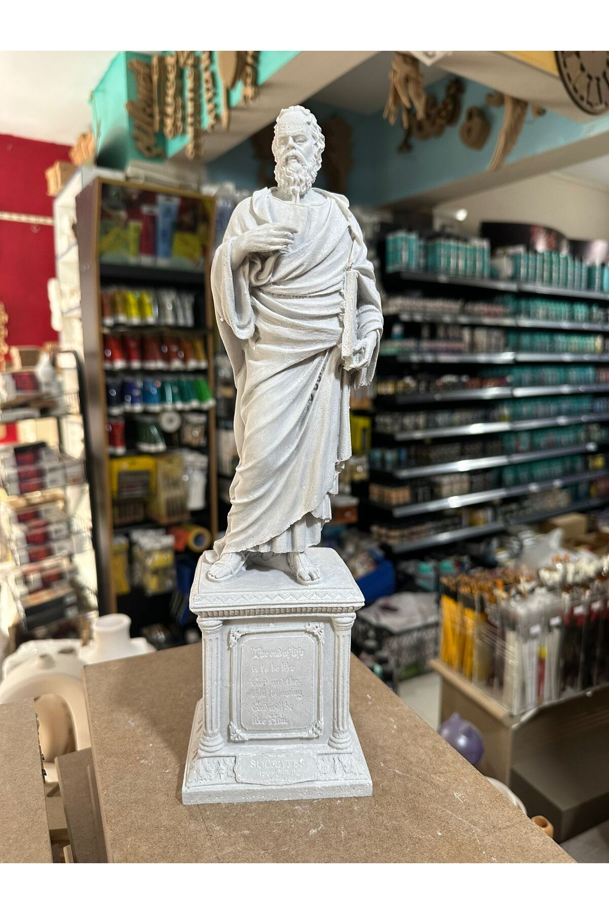 BAYRAMPASAHOBİM Ham Polyester Socrates Heykel 36x11 cm